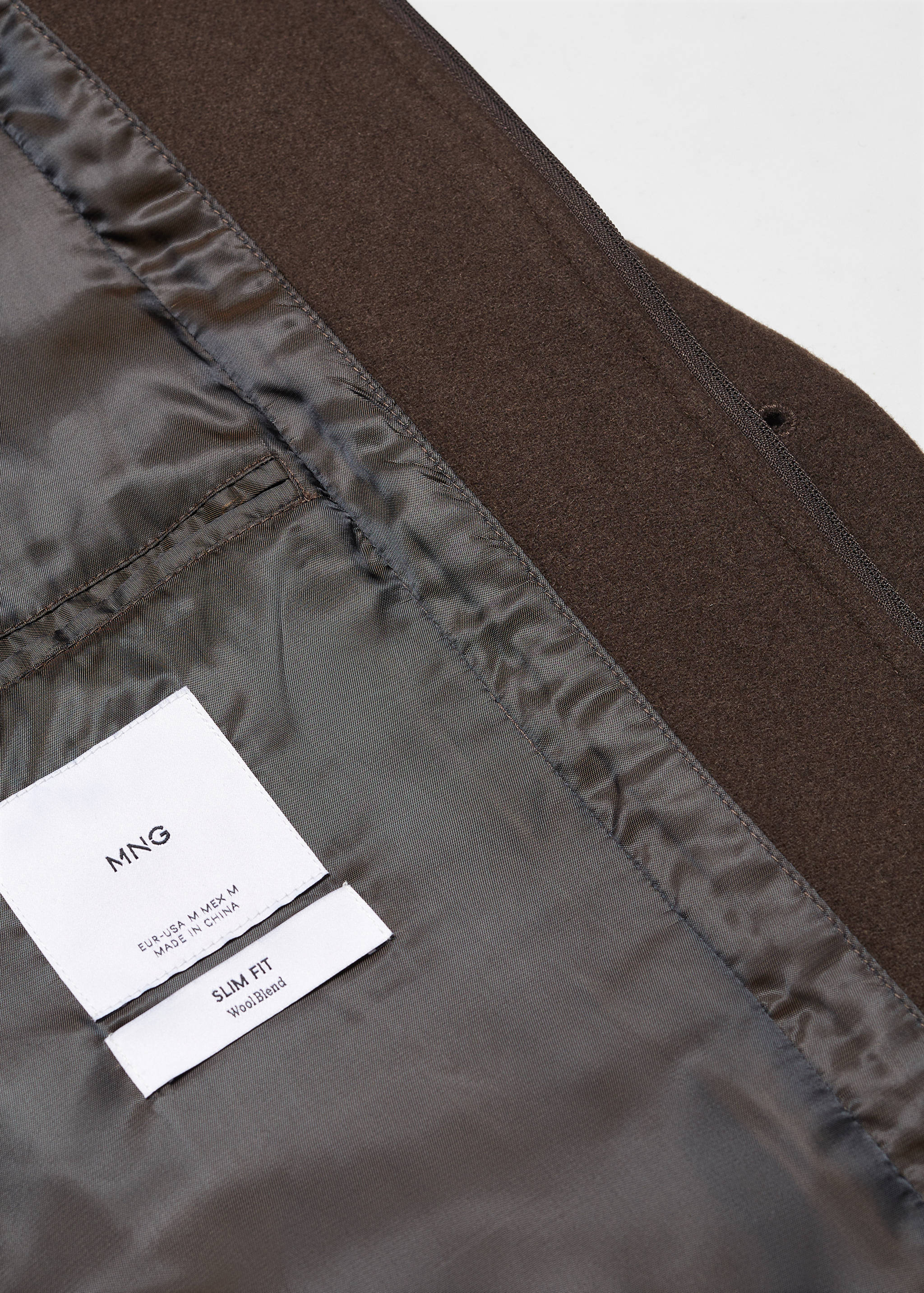 可拆卸领羊毛大衣 - null