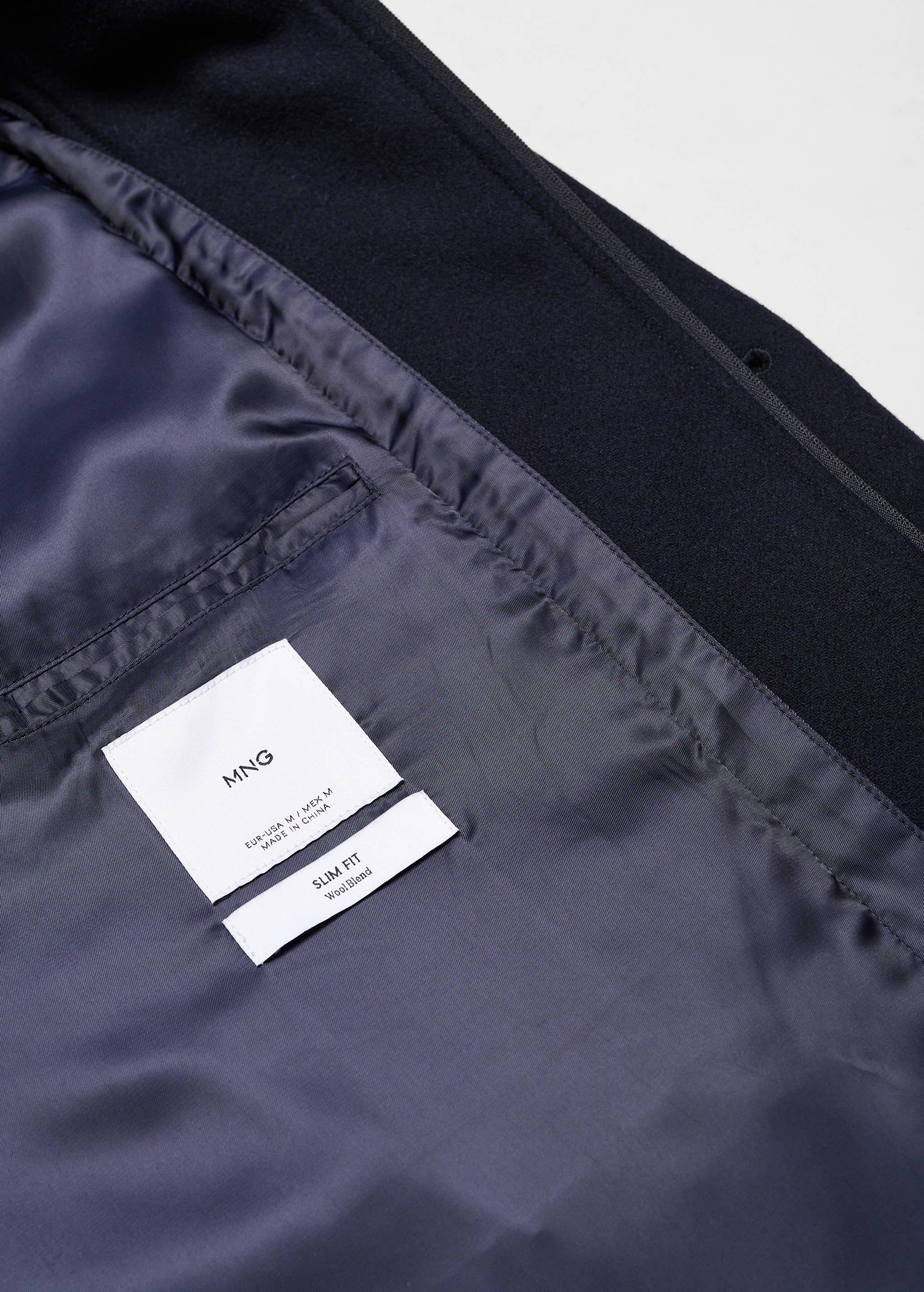 可拆卸领羊毛大衣 - null