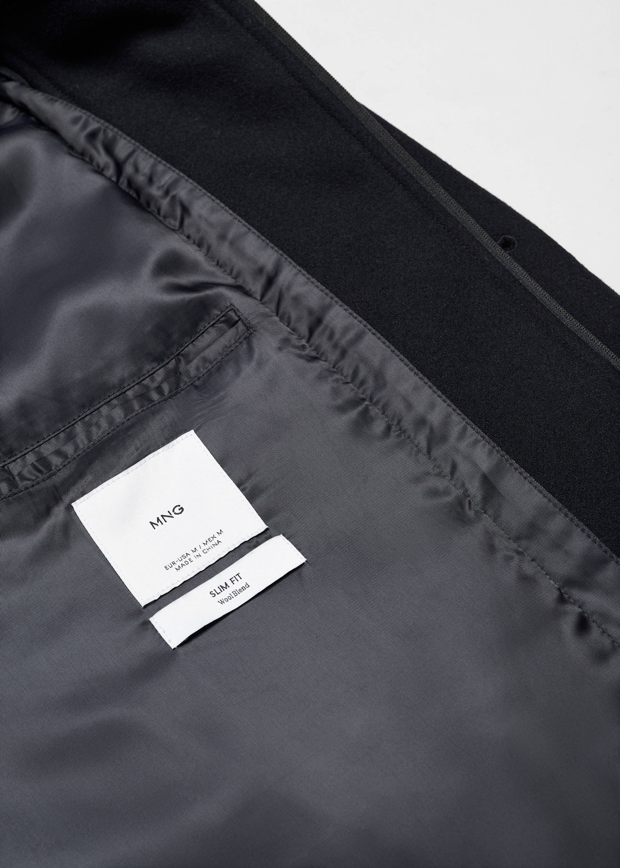 可拆卸领羊毛大衣 - null