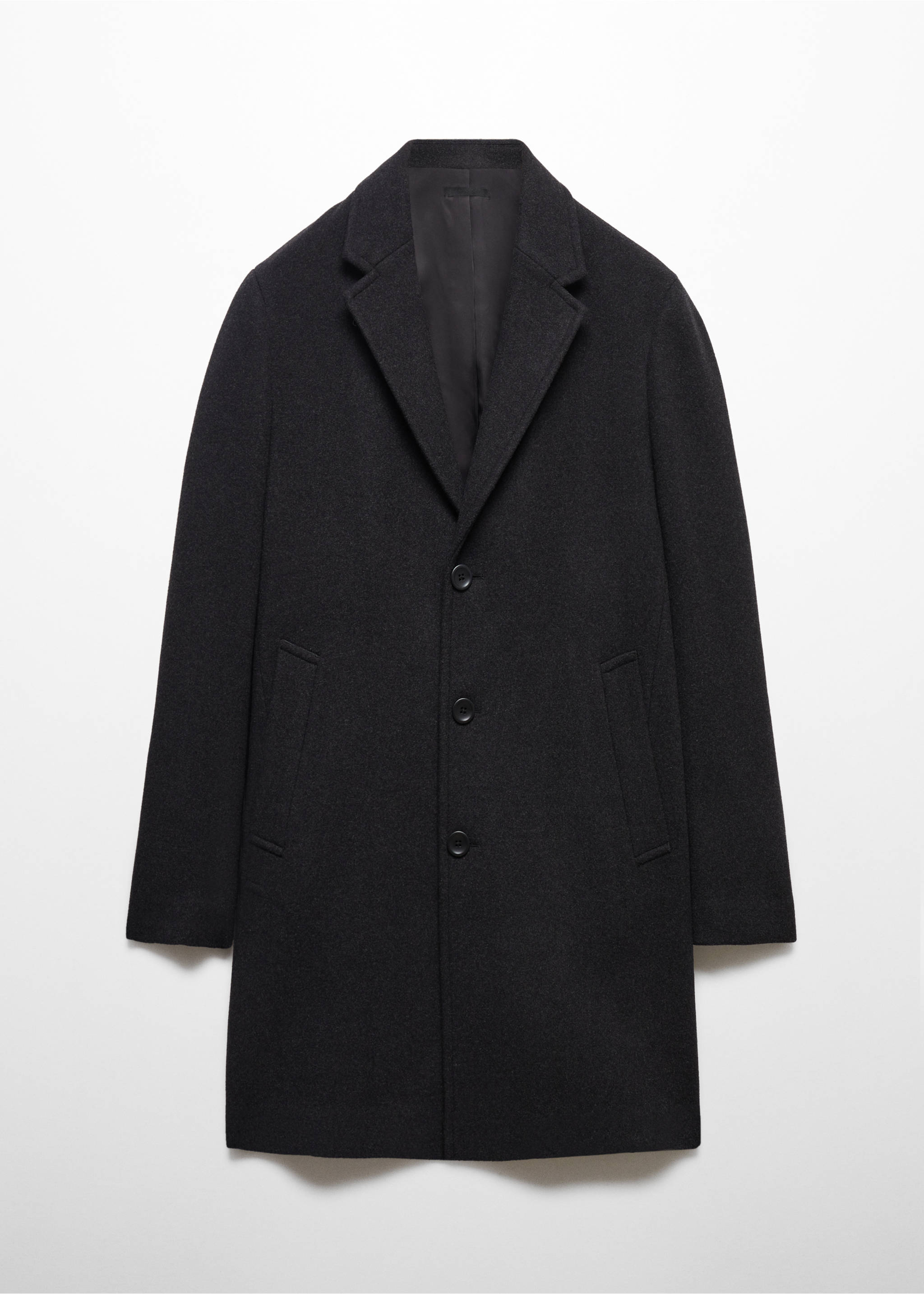 Manteau léger laine recyclée - Article sans modèle, Gris anthracite. Ref: 67020628-00.