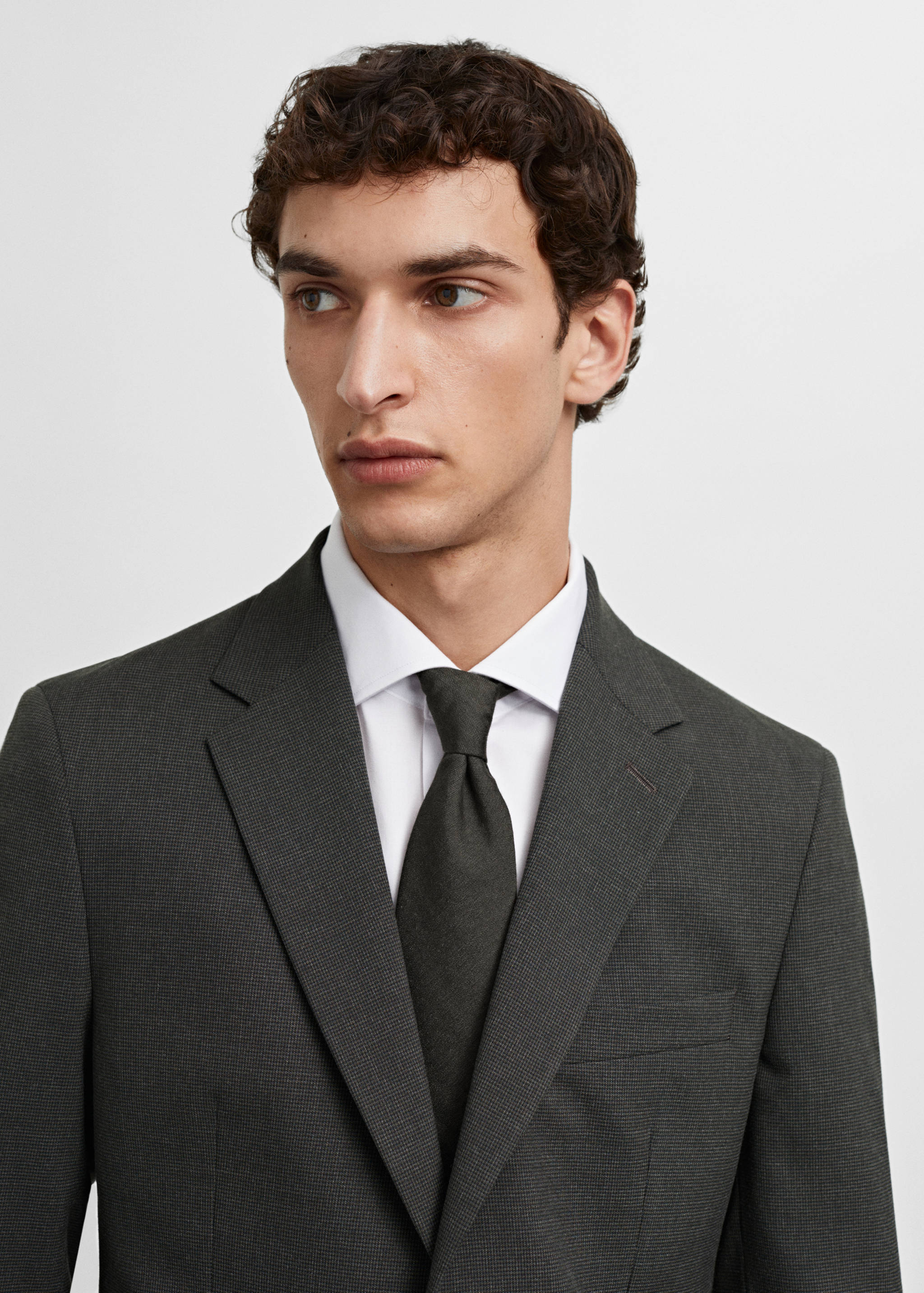 Stretch-fabric slim-fit suit blazer - Details of the article 1