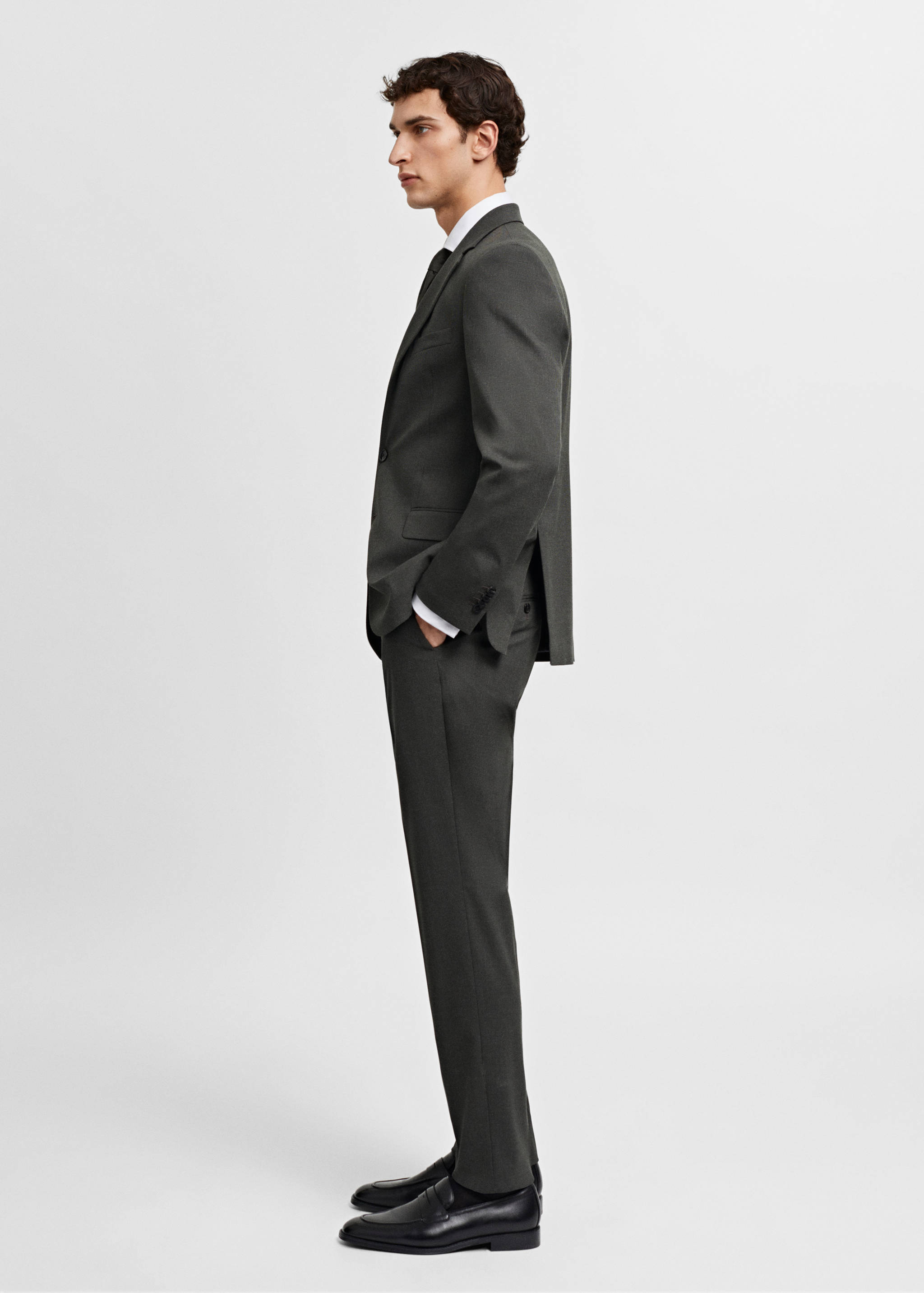 Stretch-fabric slim-fit suit blazer - Details of the article 2