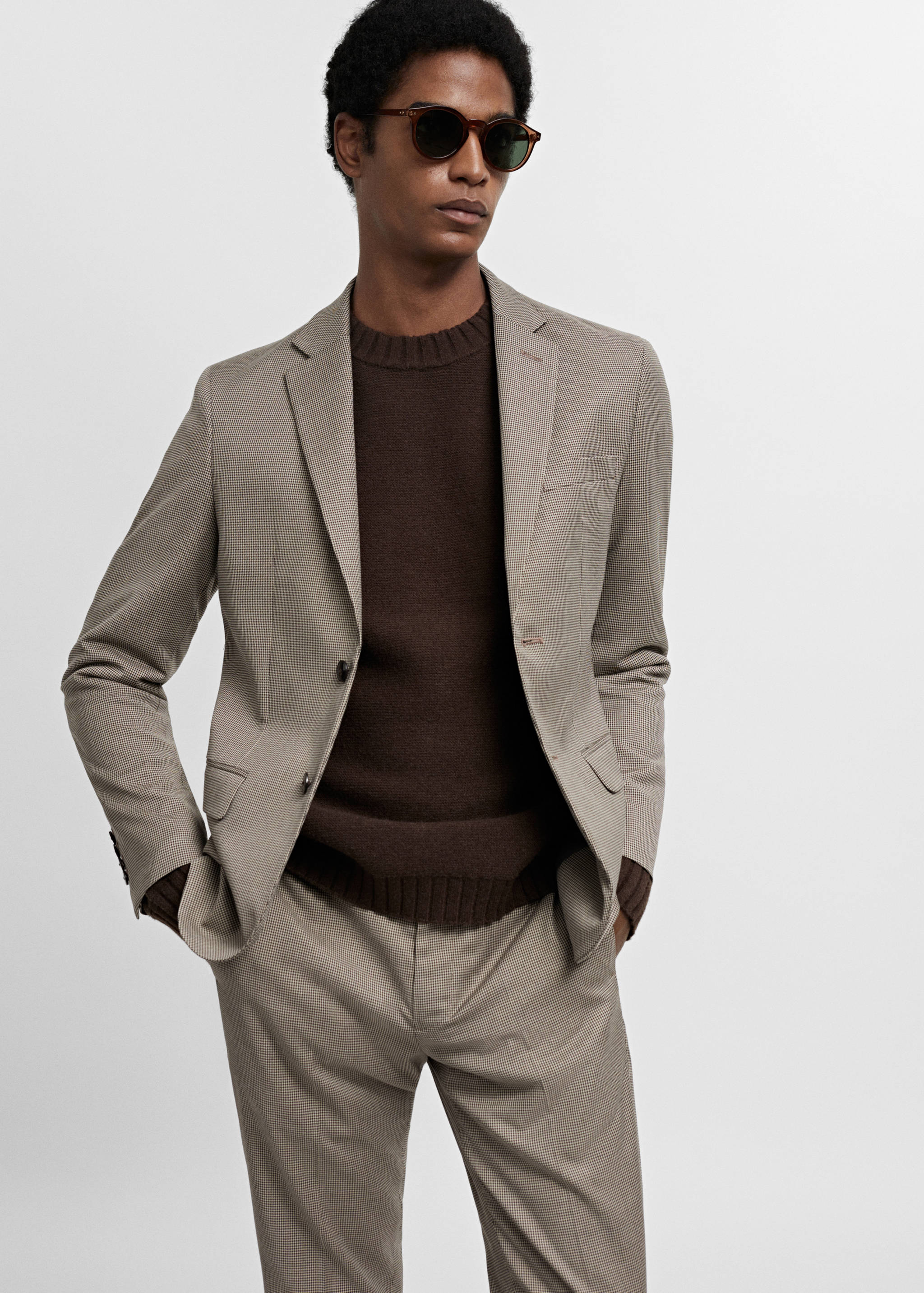 Super slim-fit suit jacket in stretch fabric - Medium plane