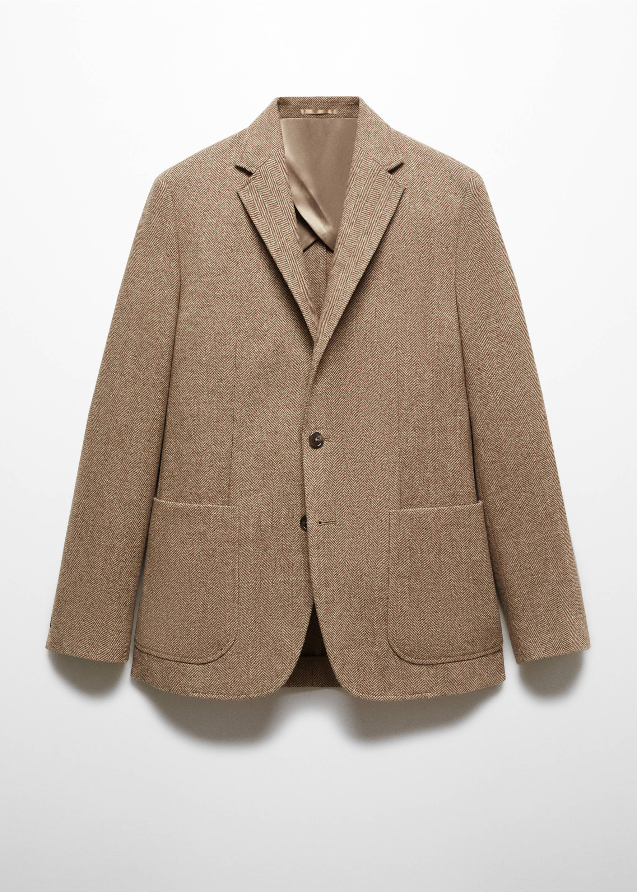 Americana slim fit lana espiga - Artículo sin modelo, Beige. Ref: 67020636-00.