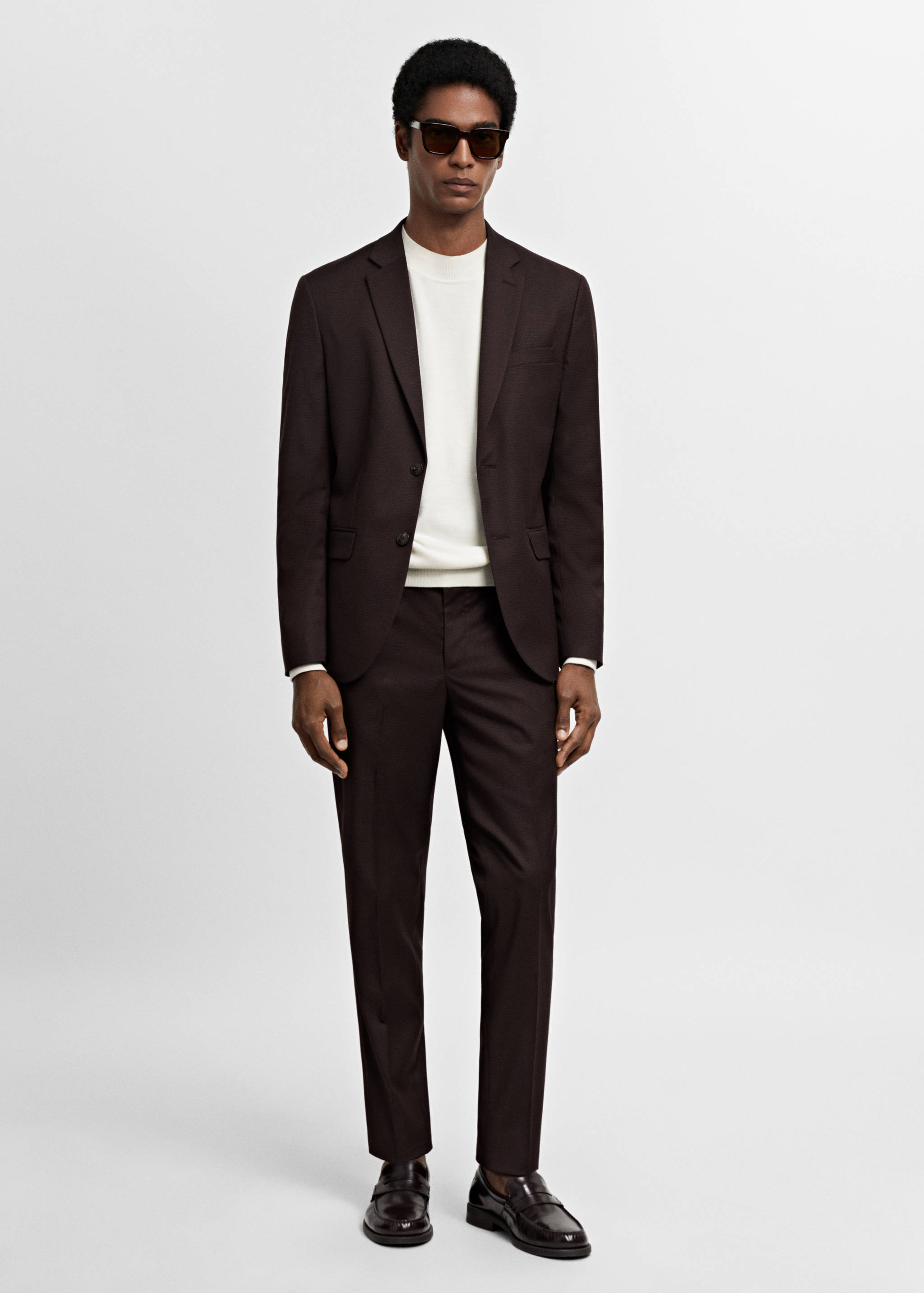 Super slim-fit suit jacket in stretch fabric - General plane