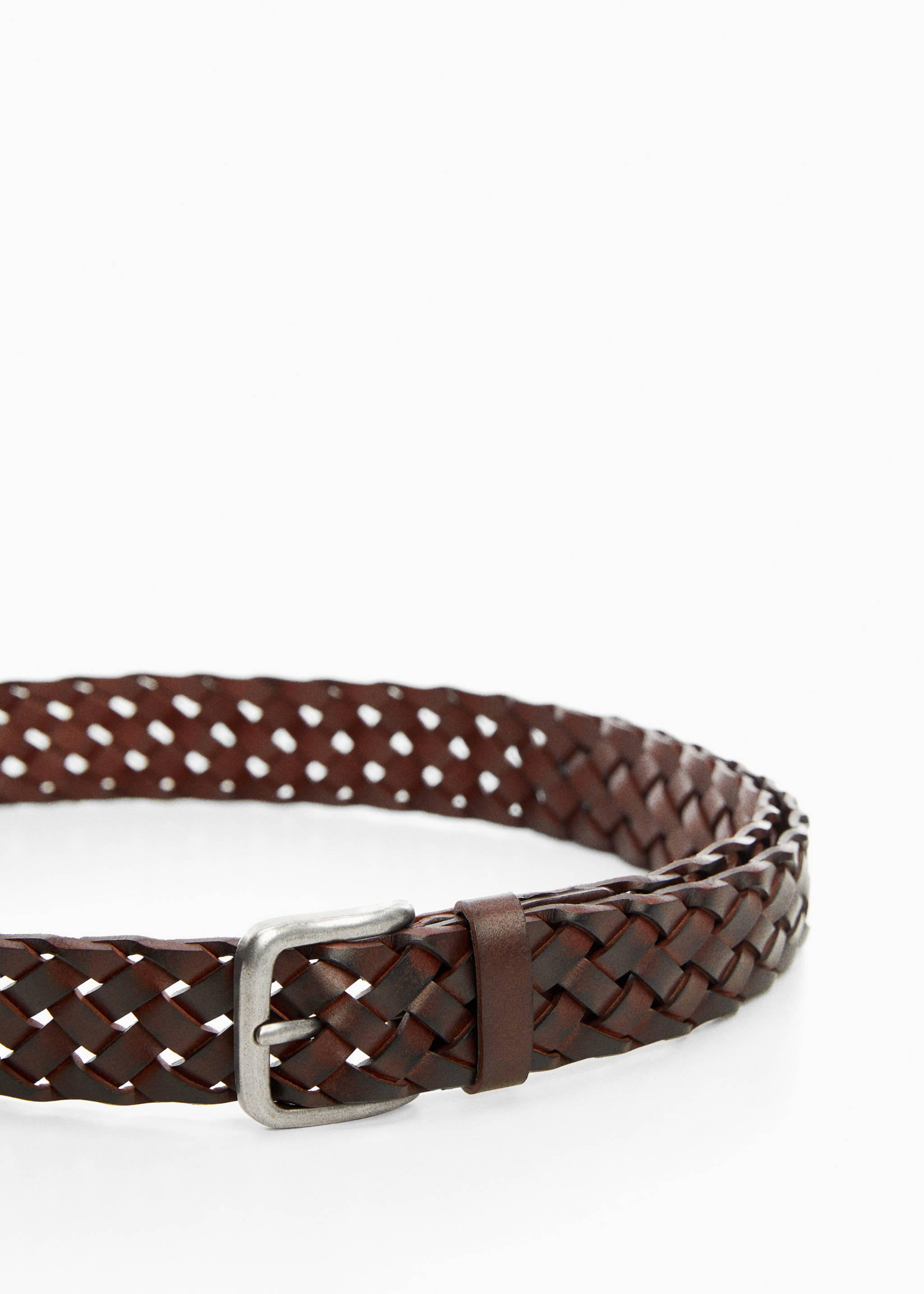 Braided leather belt - Medium plane
