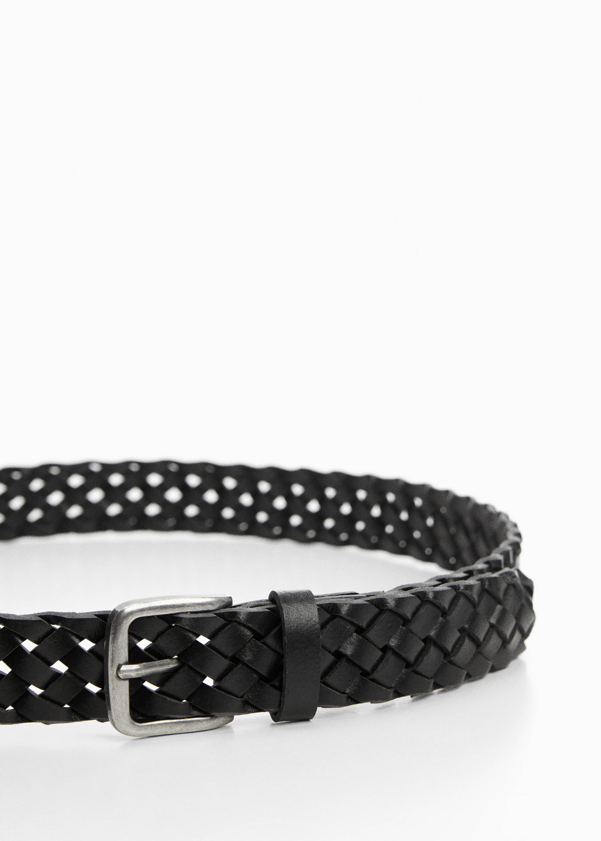 Braided leather belt - Medium plane