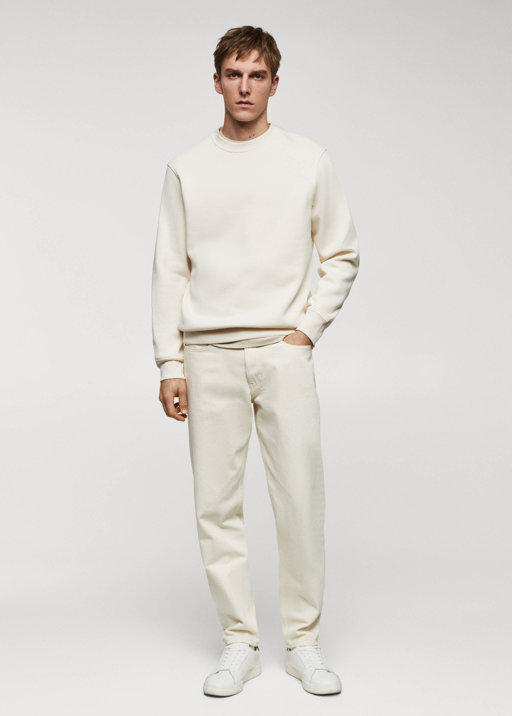 Lett sweatshirt i bomull - Total bildeutsnitt