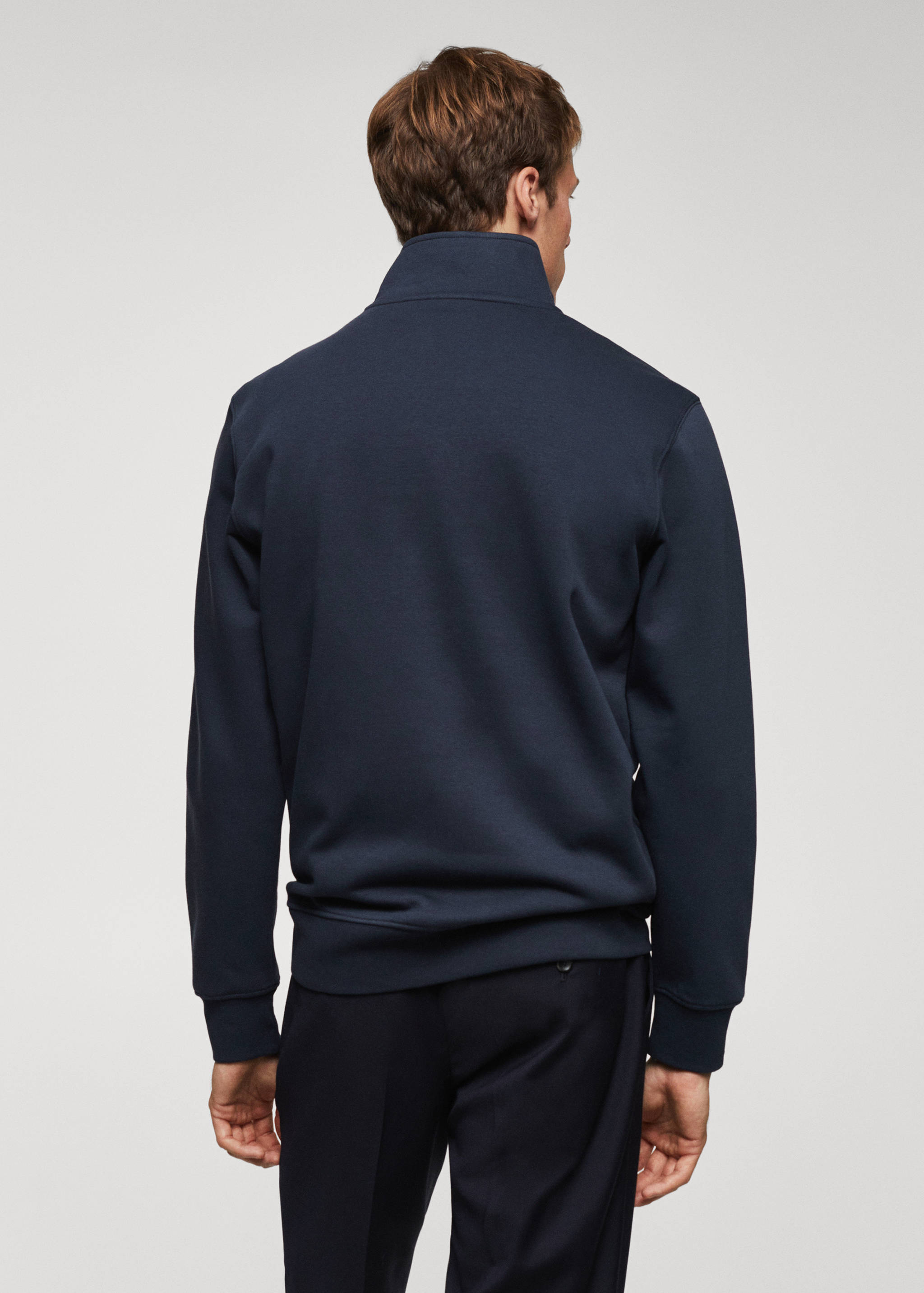 Cotton sweatshirt with zipper neck - Reverse of the article