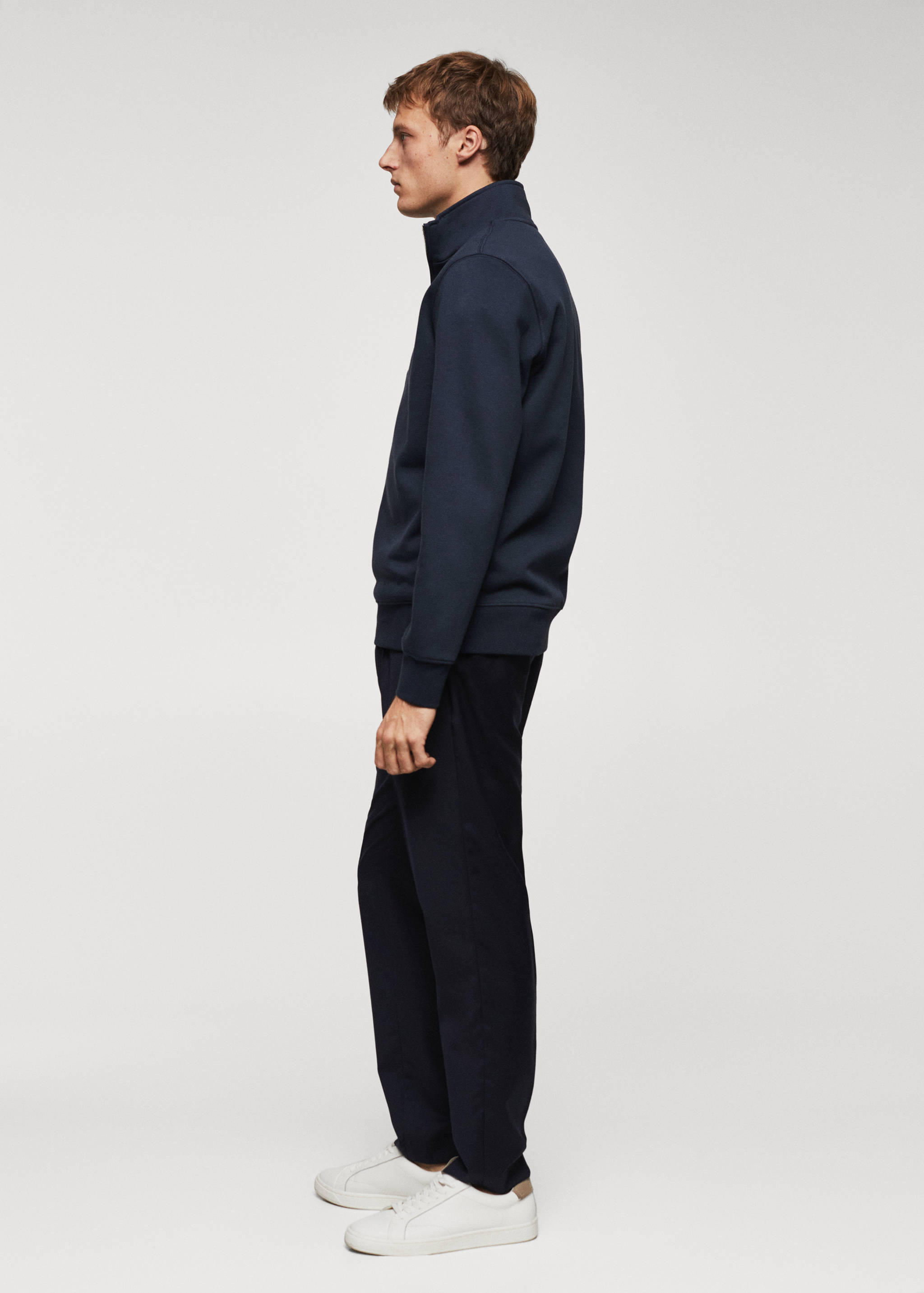 Cotton sweatshirt with zipper neck - Details of the article 2