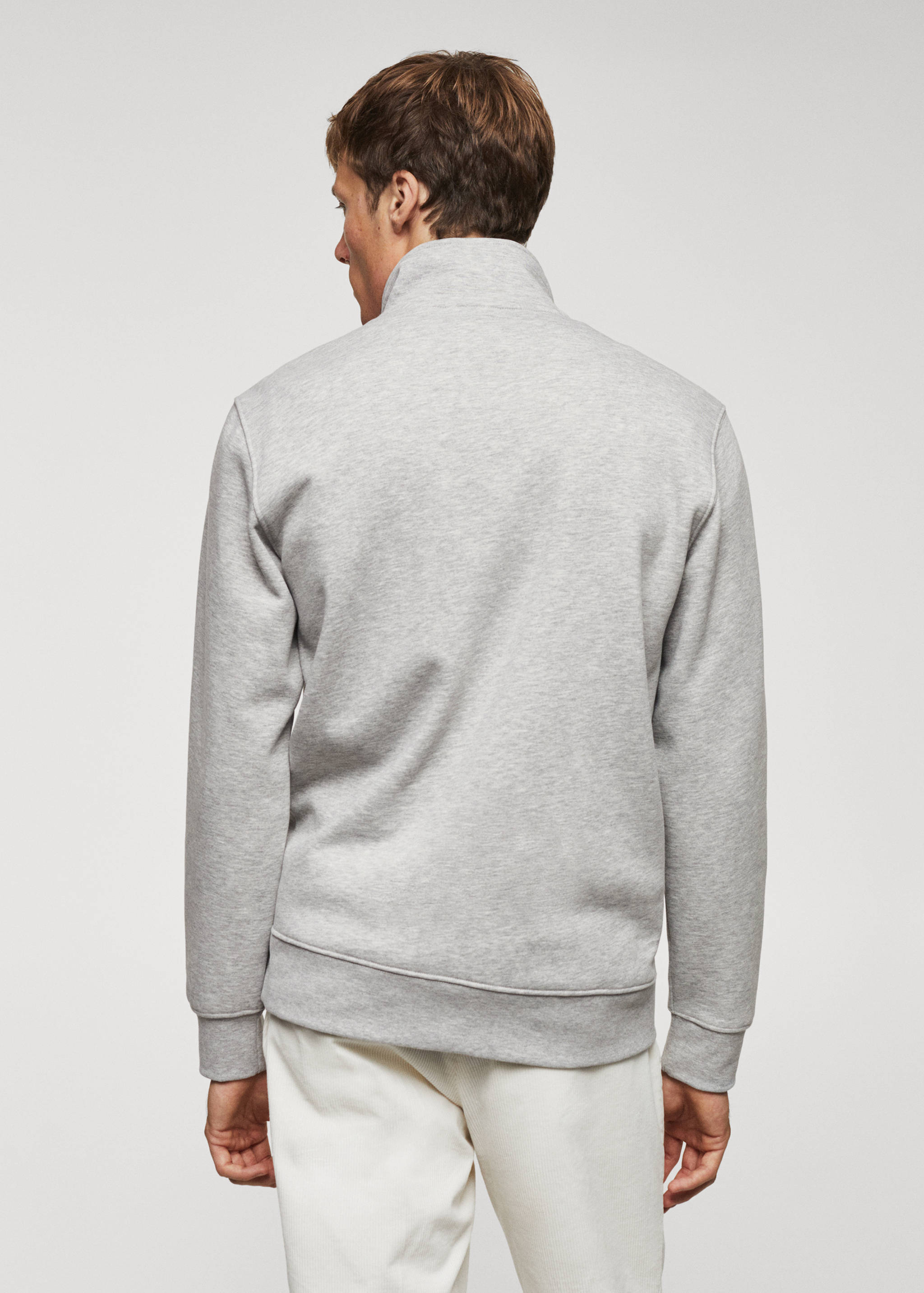 Cotton sweatshirt with zipper neck - Reverse of the article