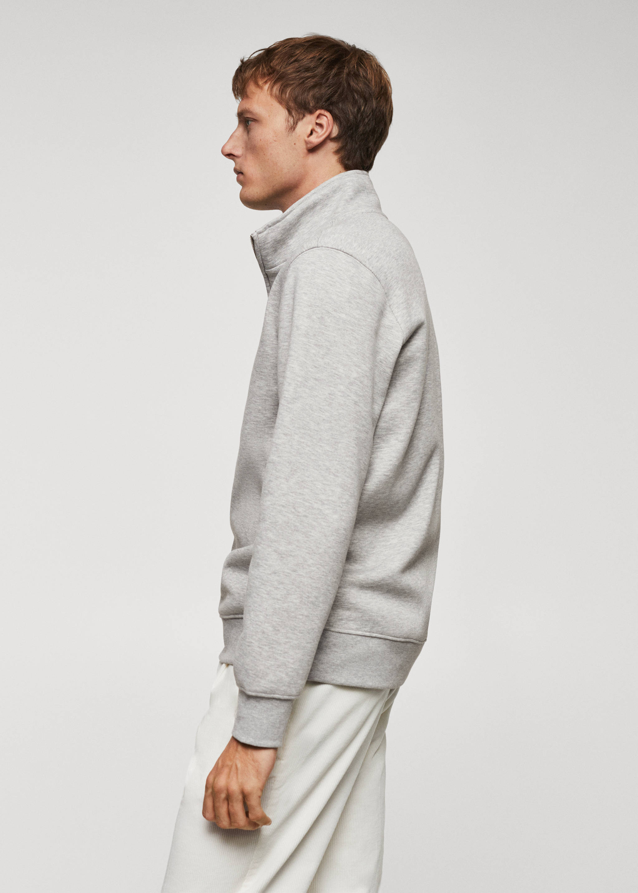 Cotton sweatshirt with zipper neck - Details of the article 2