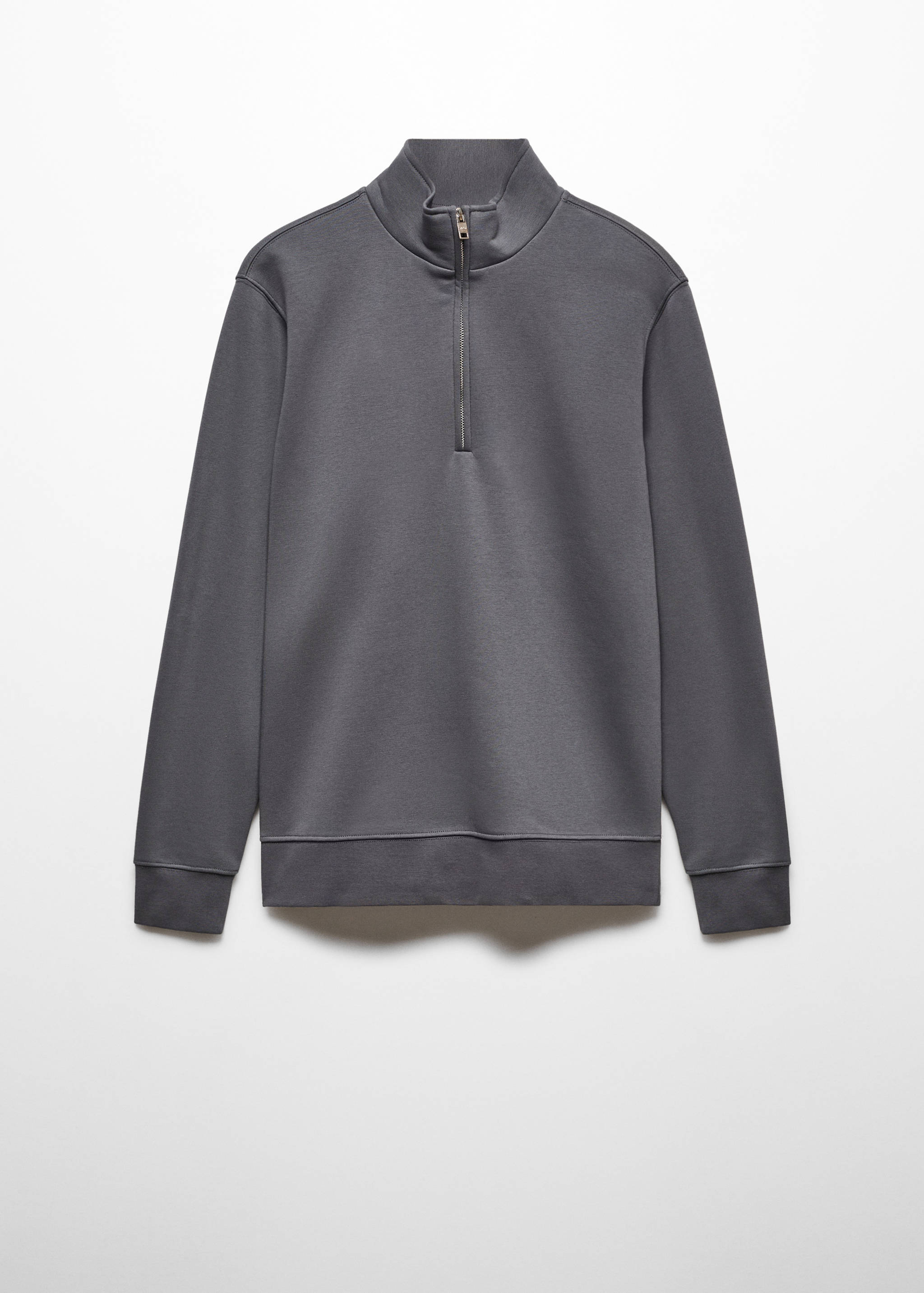 Cotton sweatshirt with zipper neck - Article without model