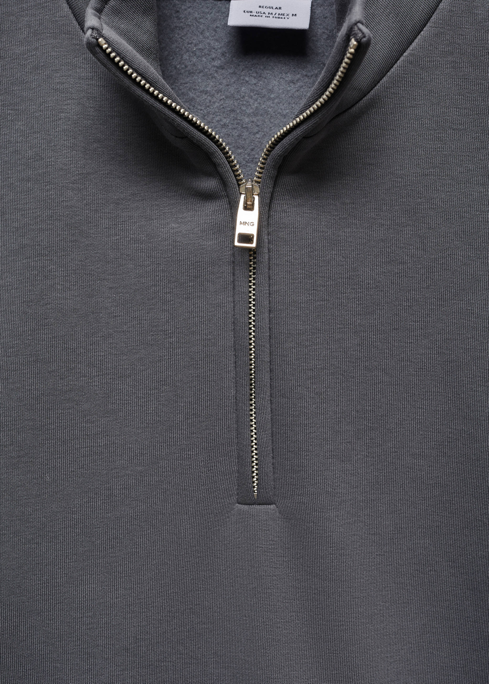 Cotton sweatshirt with zipper neck - Details of the article 8