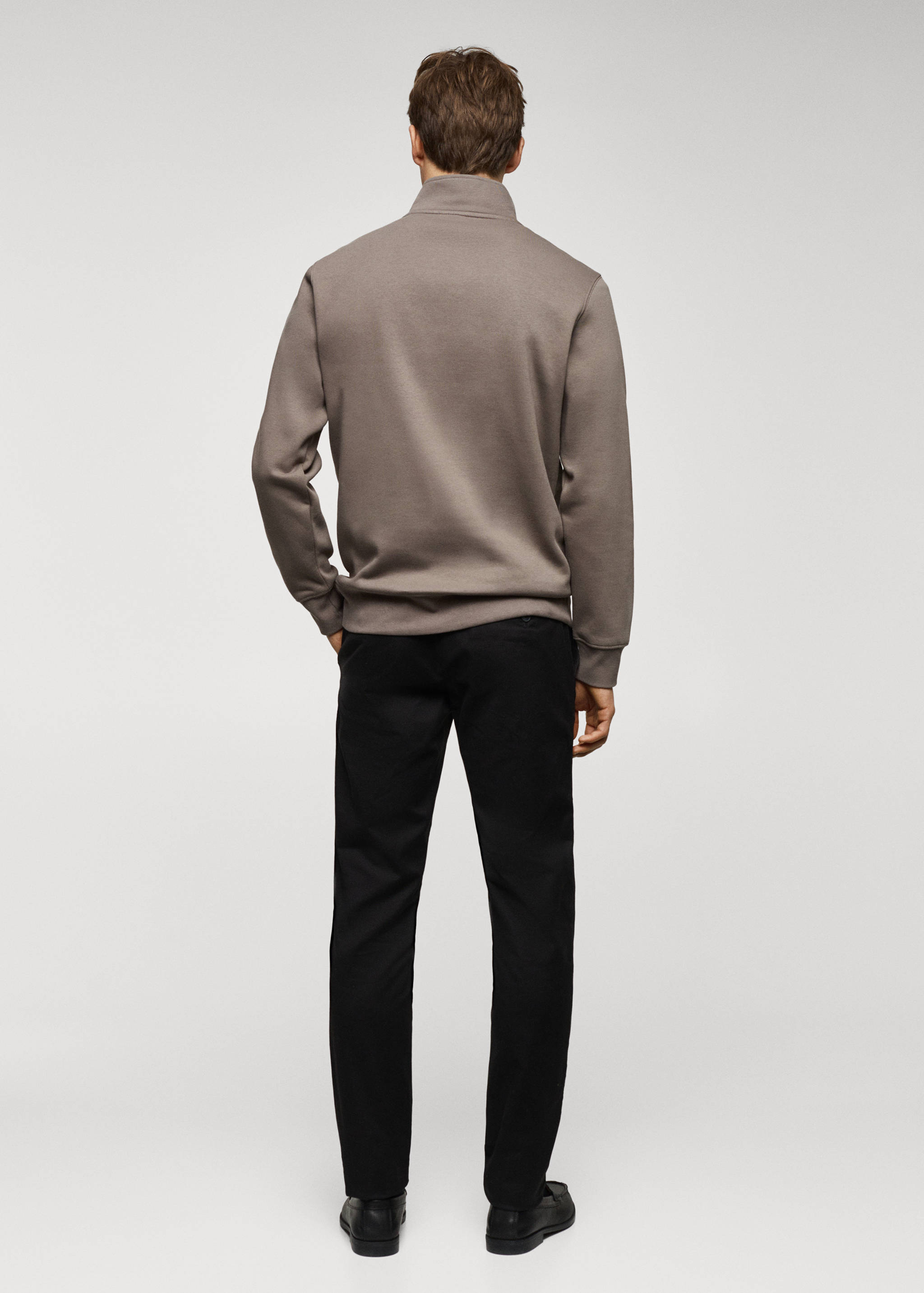 Cotton sweatshirt with zipper neck - Reverse of the article