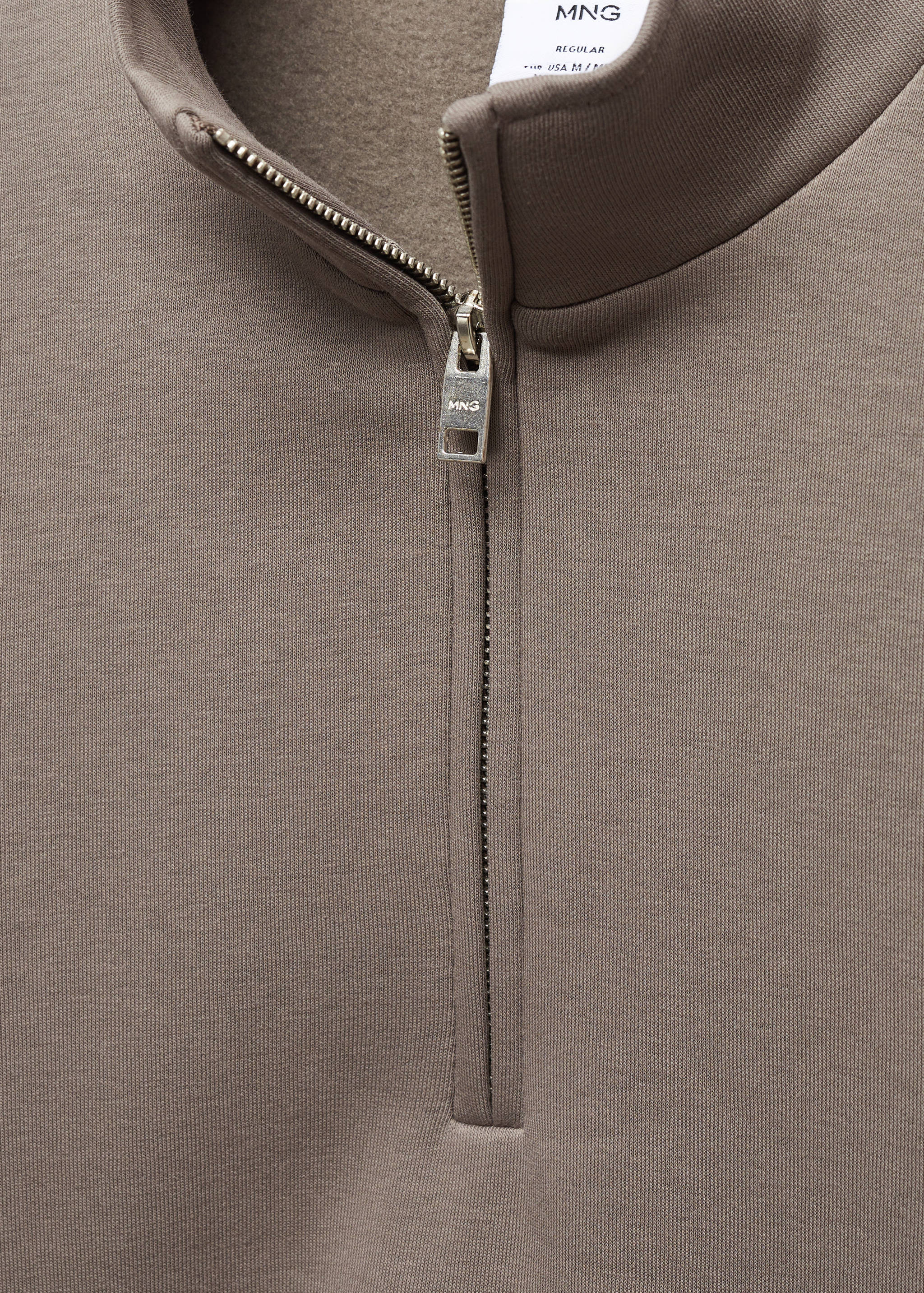 Cotton sweatshirt with zipper neck - Details of the article 8