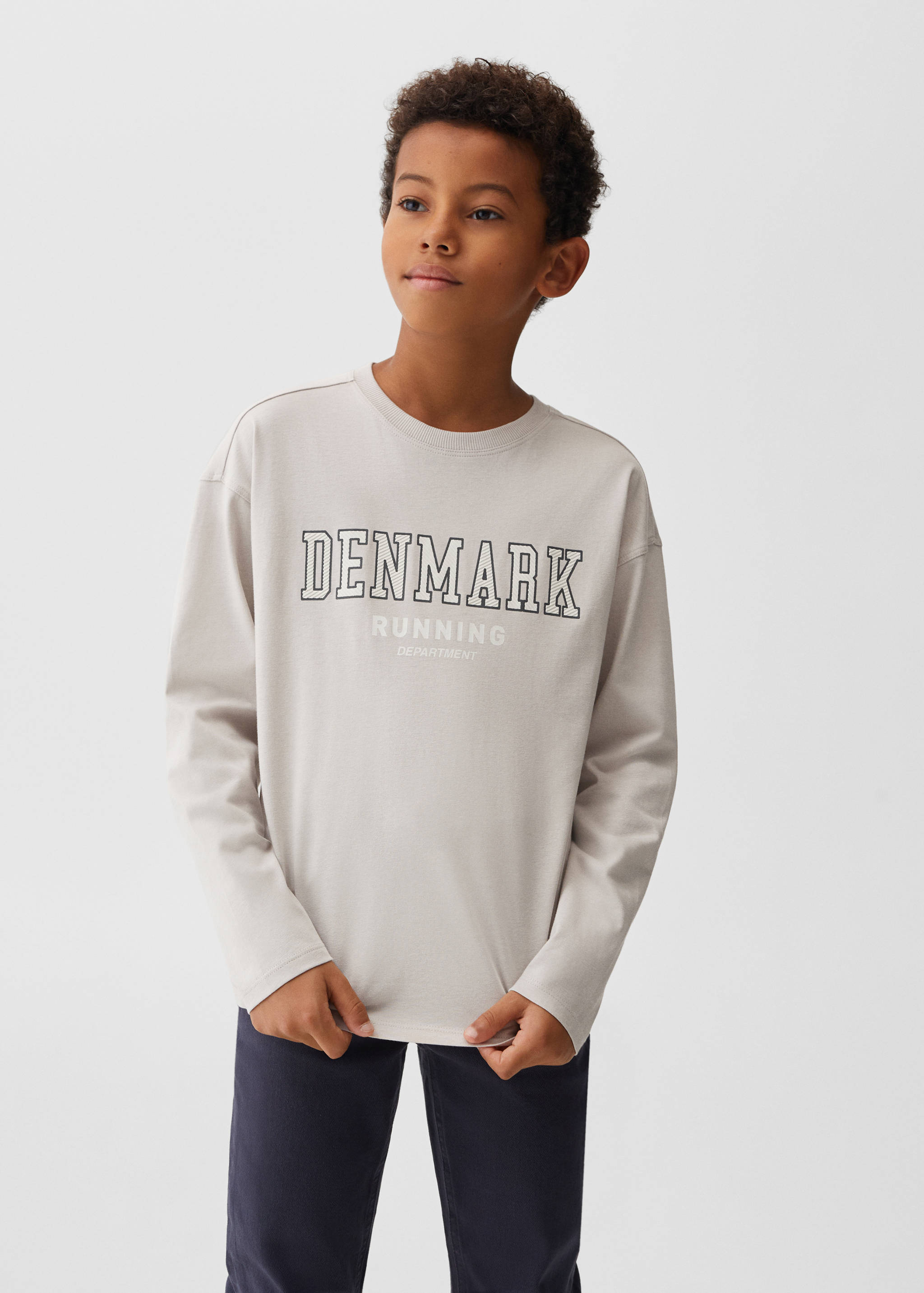 Camiseta manga larga estampada - Plano medio