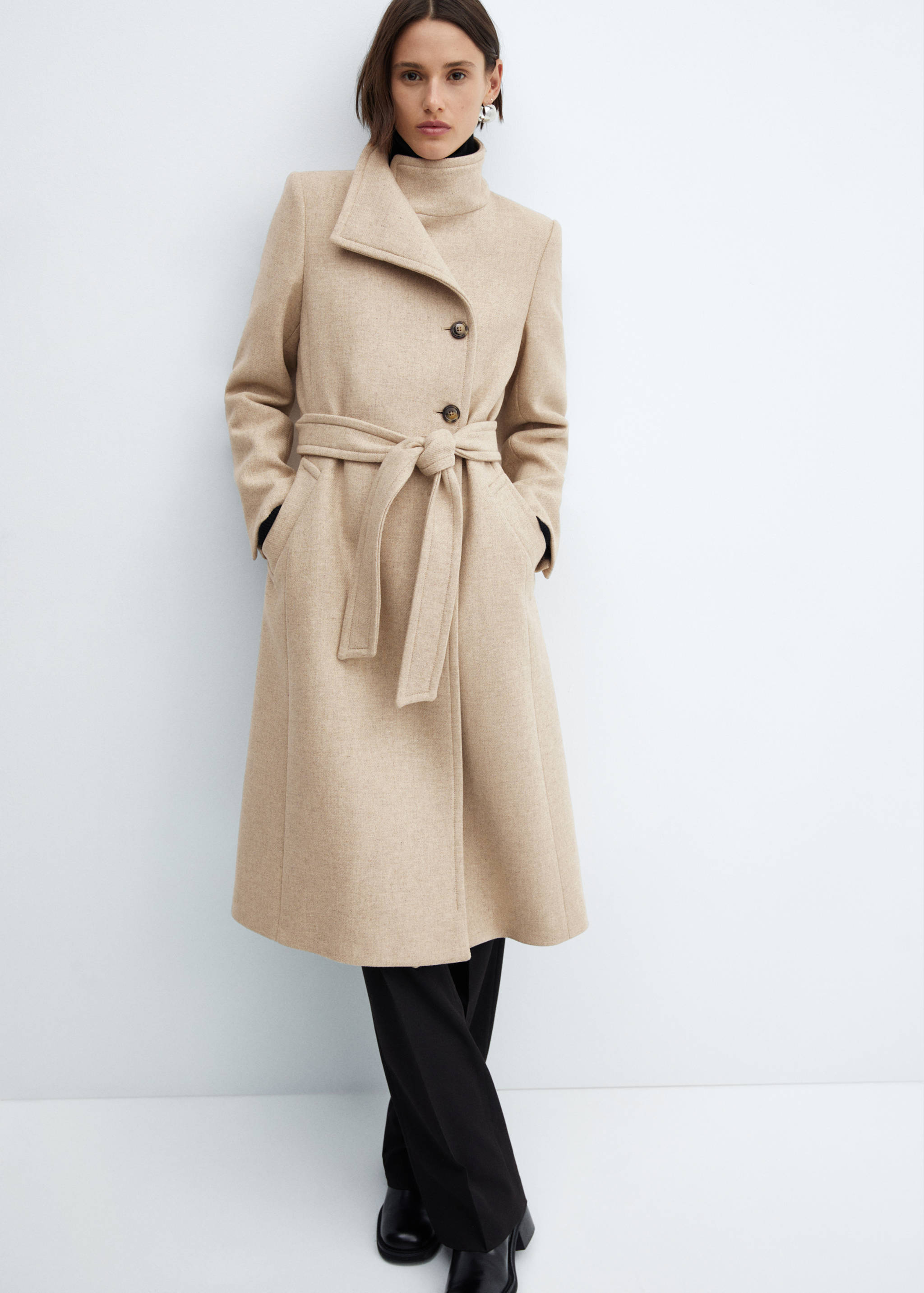 Manteco wool coat with belt - Details of the article 2