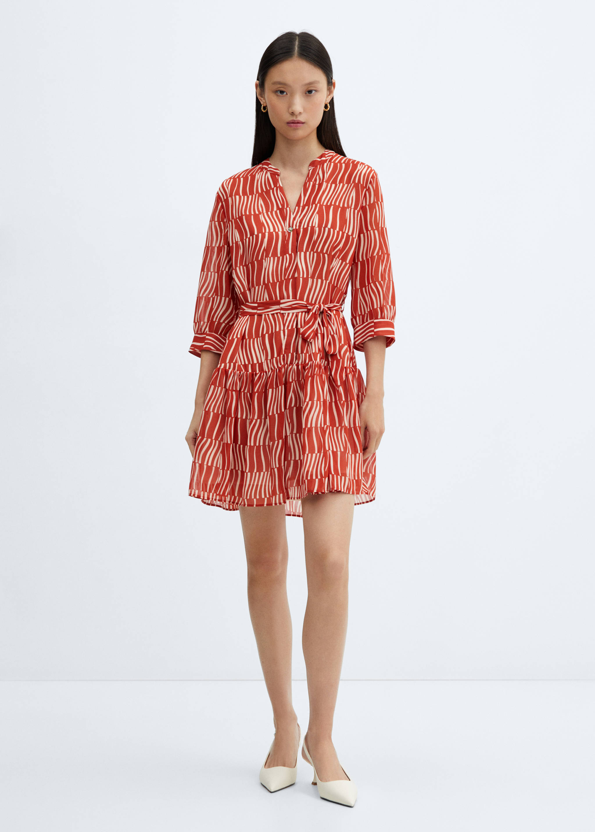 Vestido estampado lazo - Plano general