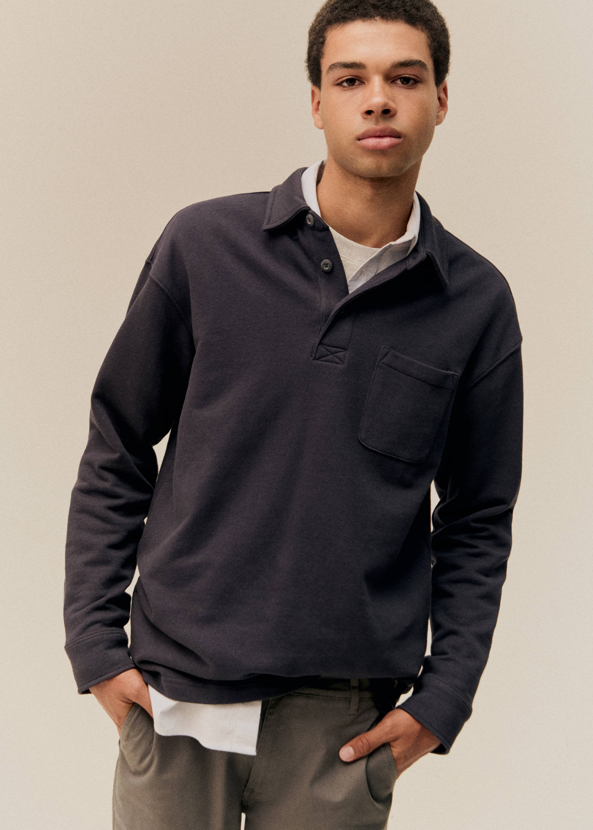 Long sleeves cotton polo - Details of the article 6