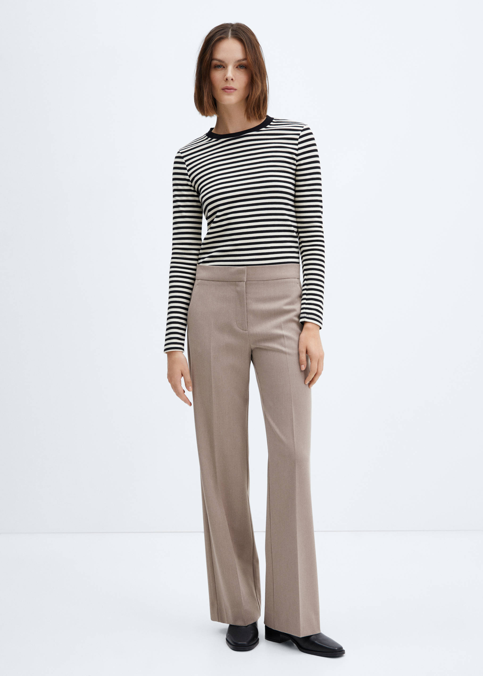 Mid-rise wide leg pants - General plane