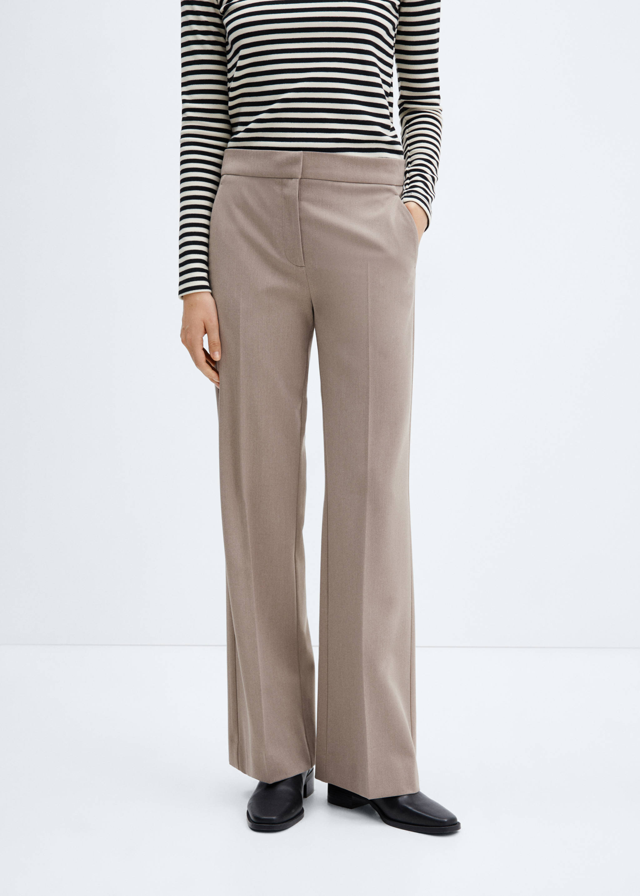 Mid-rise wide leg pants - Medium plane