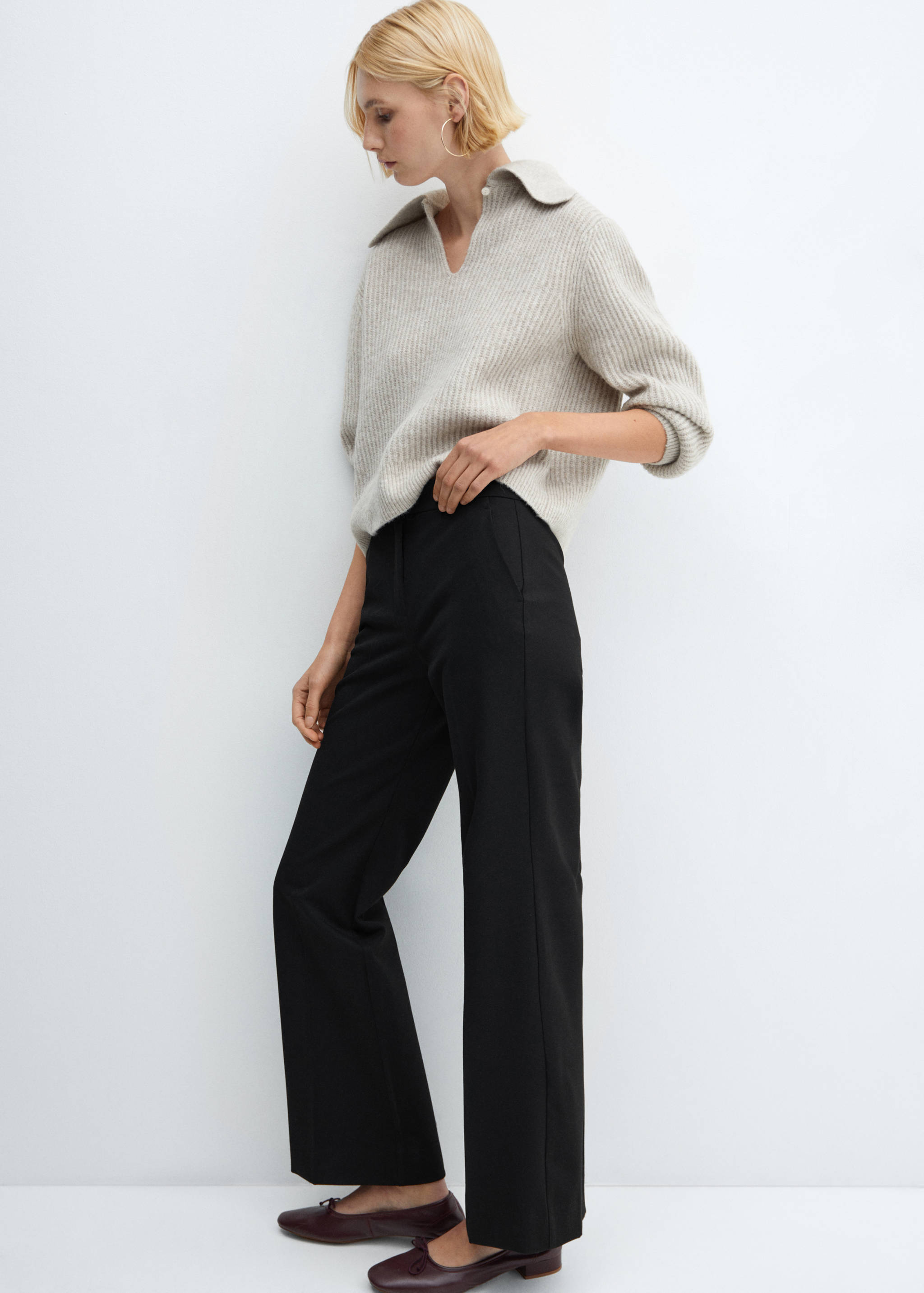 Mid-rise wide leg pants - Details of the article 2