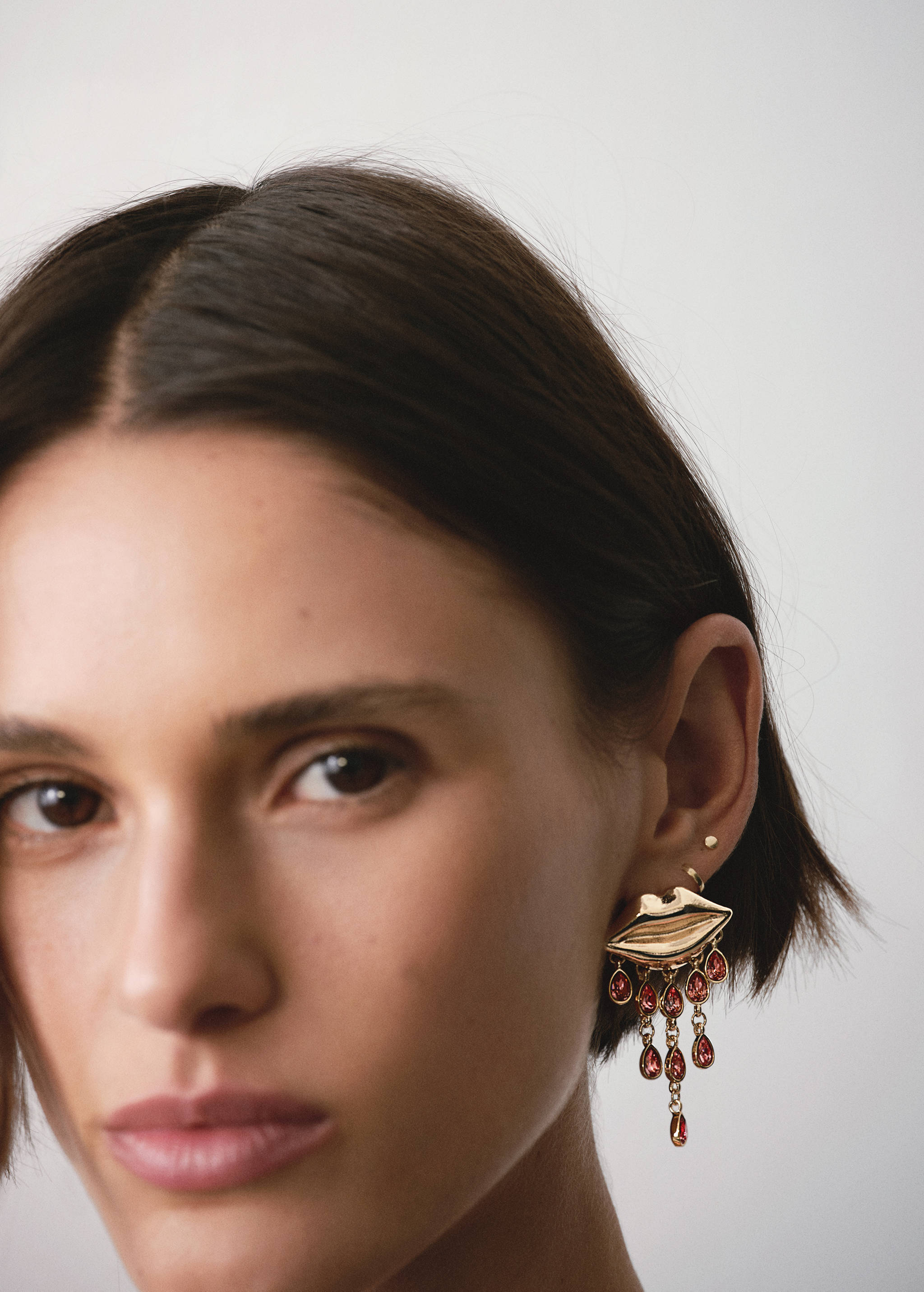 Pendientes abalorios labios - Plano general