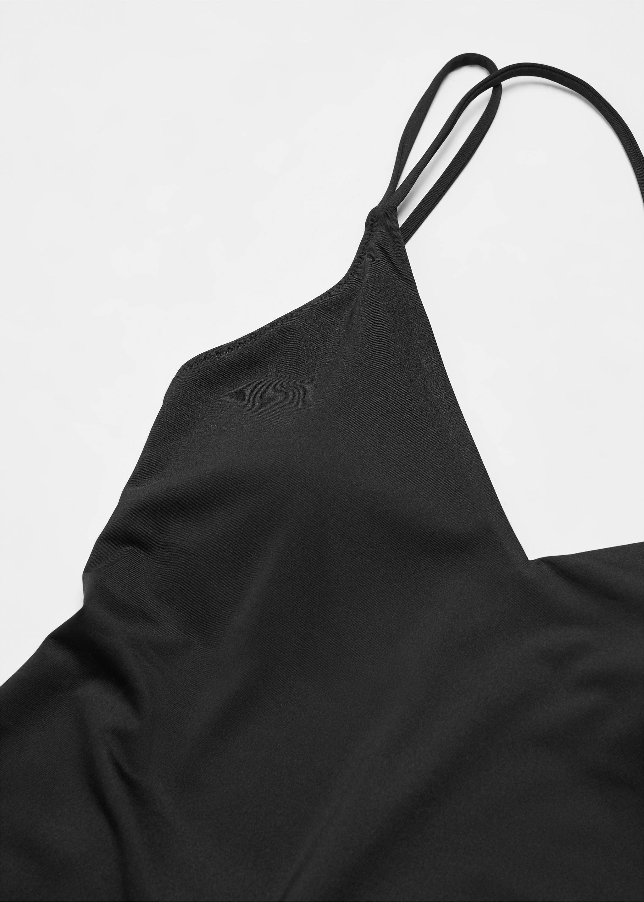 V-neck swimsuit - Details of the article 8, Black. Ref: 67024013-00.