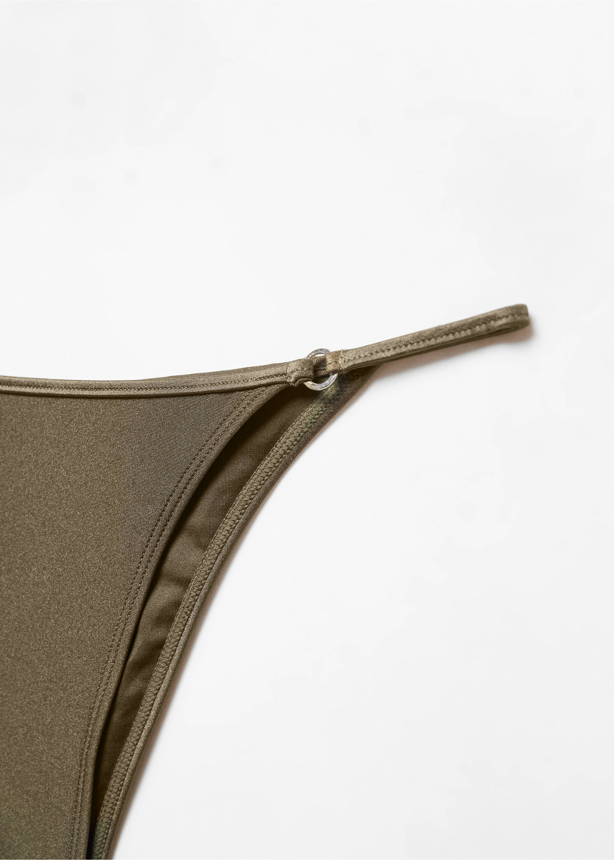 Cheeky bikini knickers with metallic detail - Details of the article 8, Olive Green. Ref: 67024016-00.