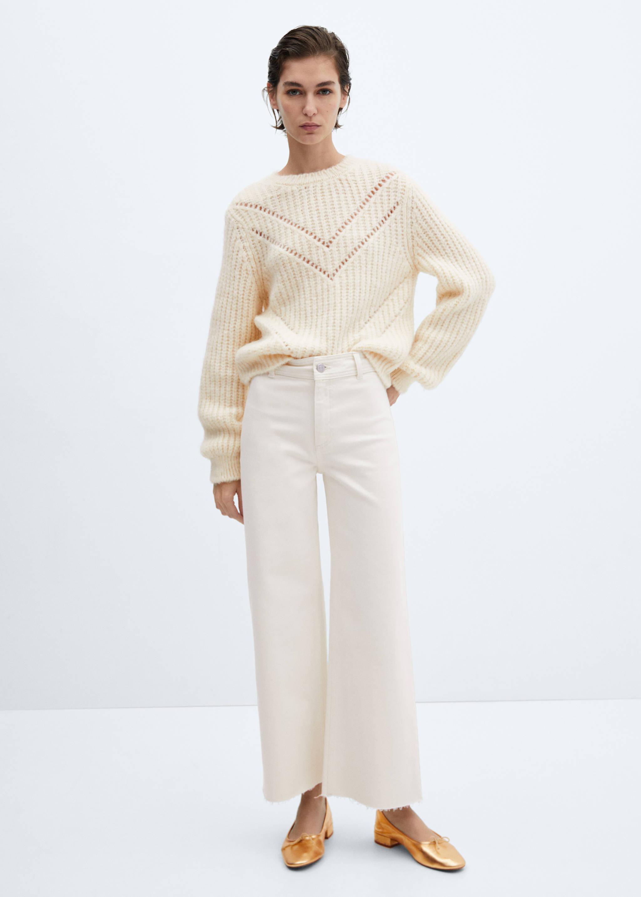 Jean style jupe-culotte Catherin taille haute - Plan général