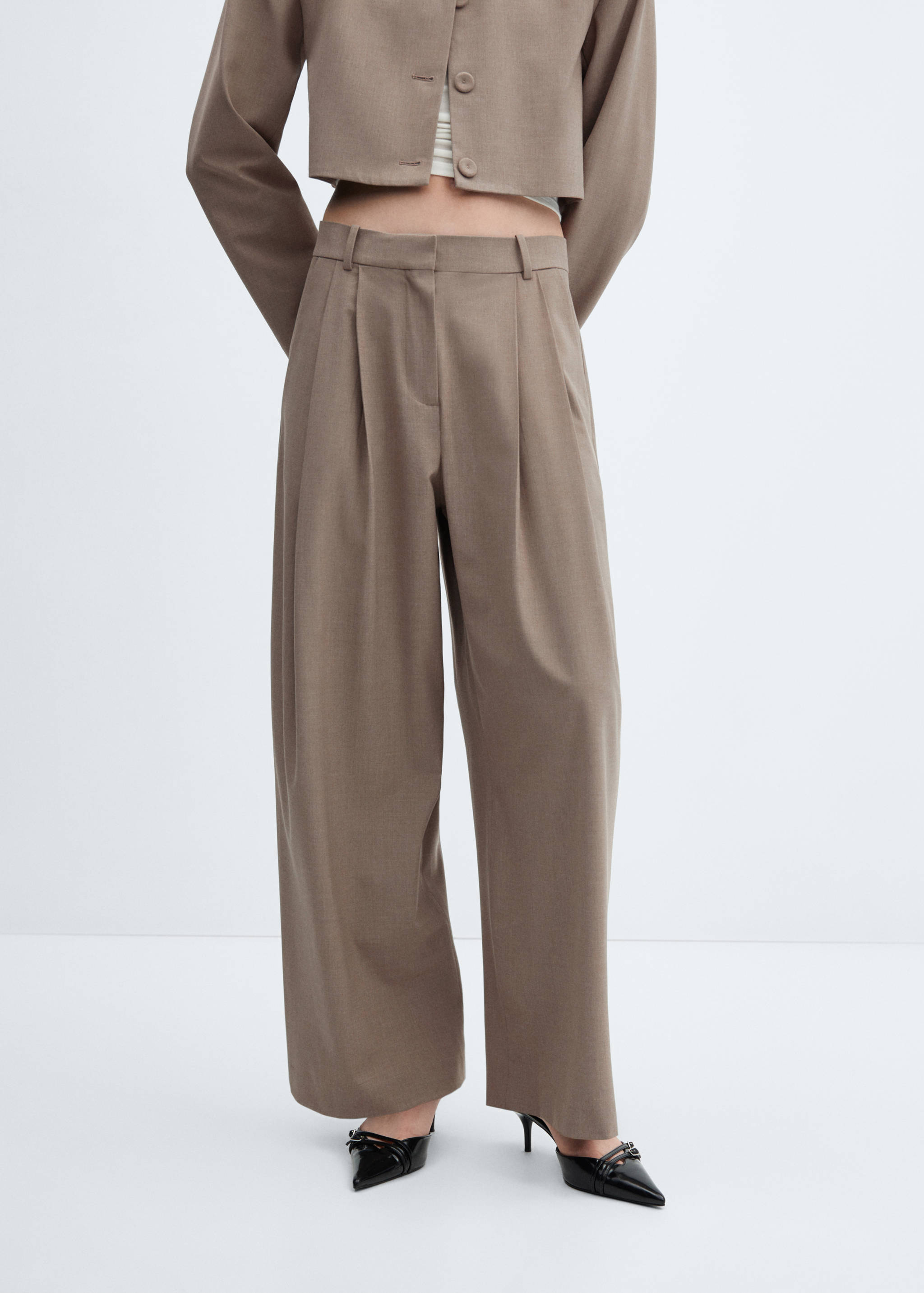 Wide leg pleated trousers - Medium plane
