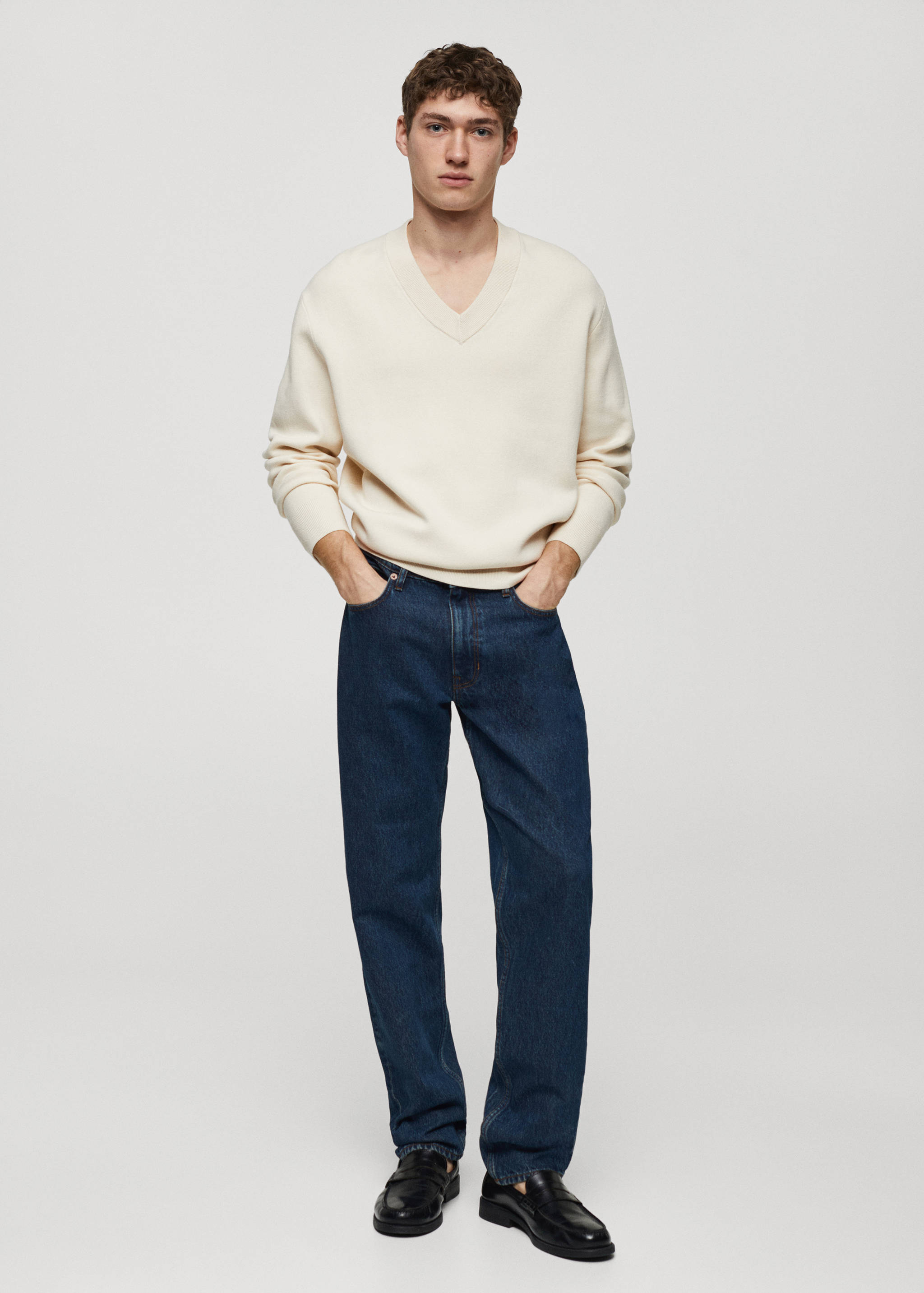 Straight-fit jeans met donkere wassing - Overzichtstekening