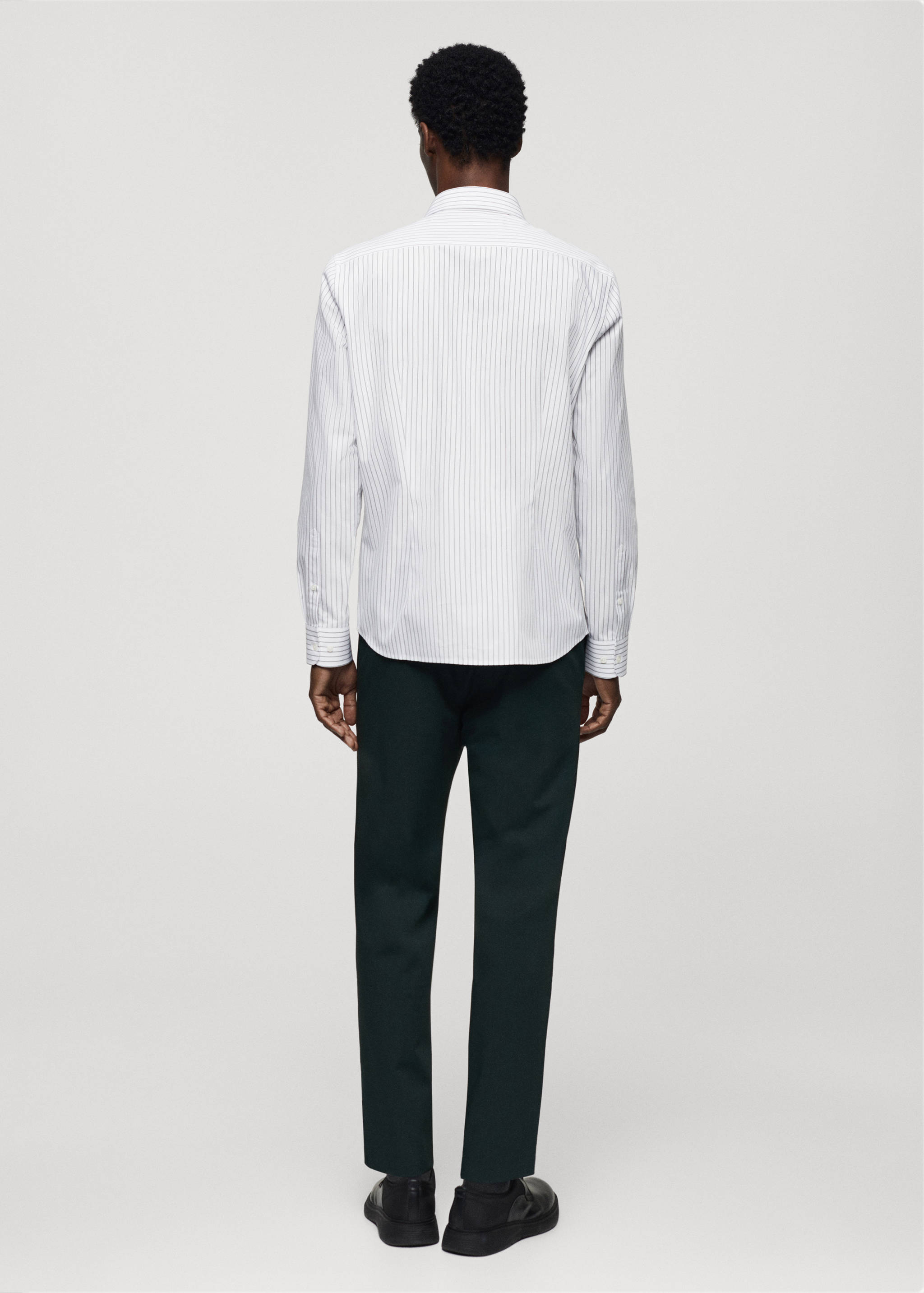 Slim-fit striped Coolmax® shirt - Reverse of the article