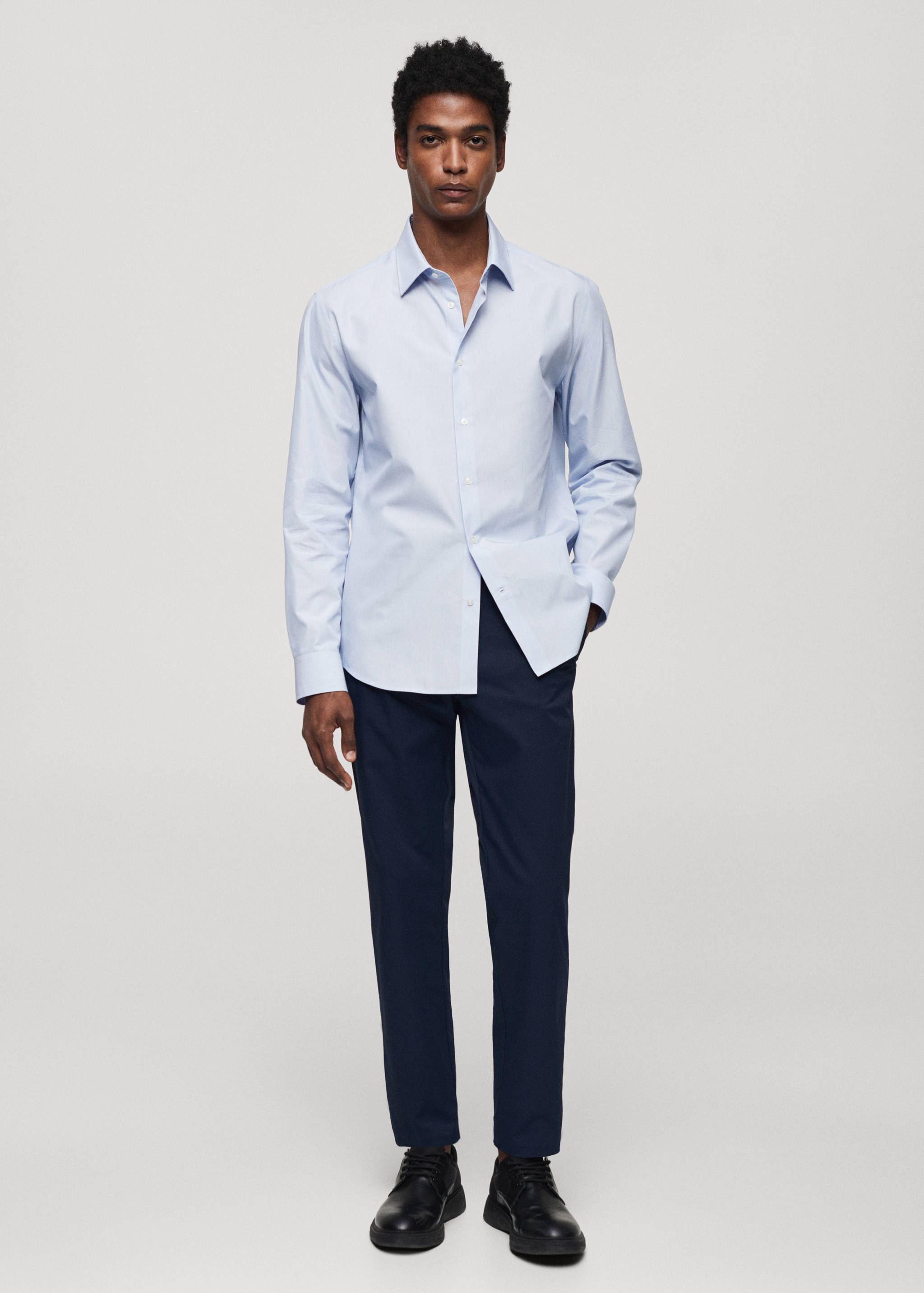 Slim-fit striped Coolmax® shirt - General plane