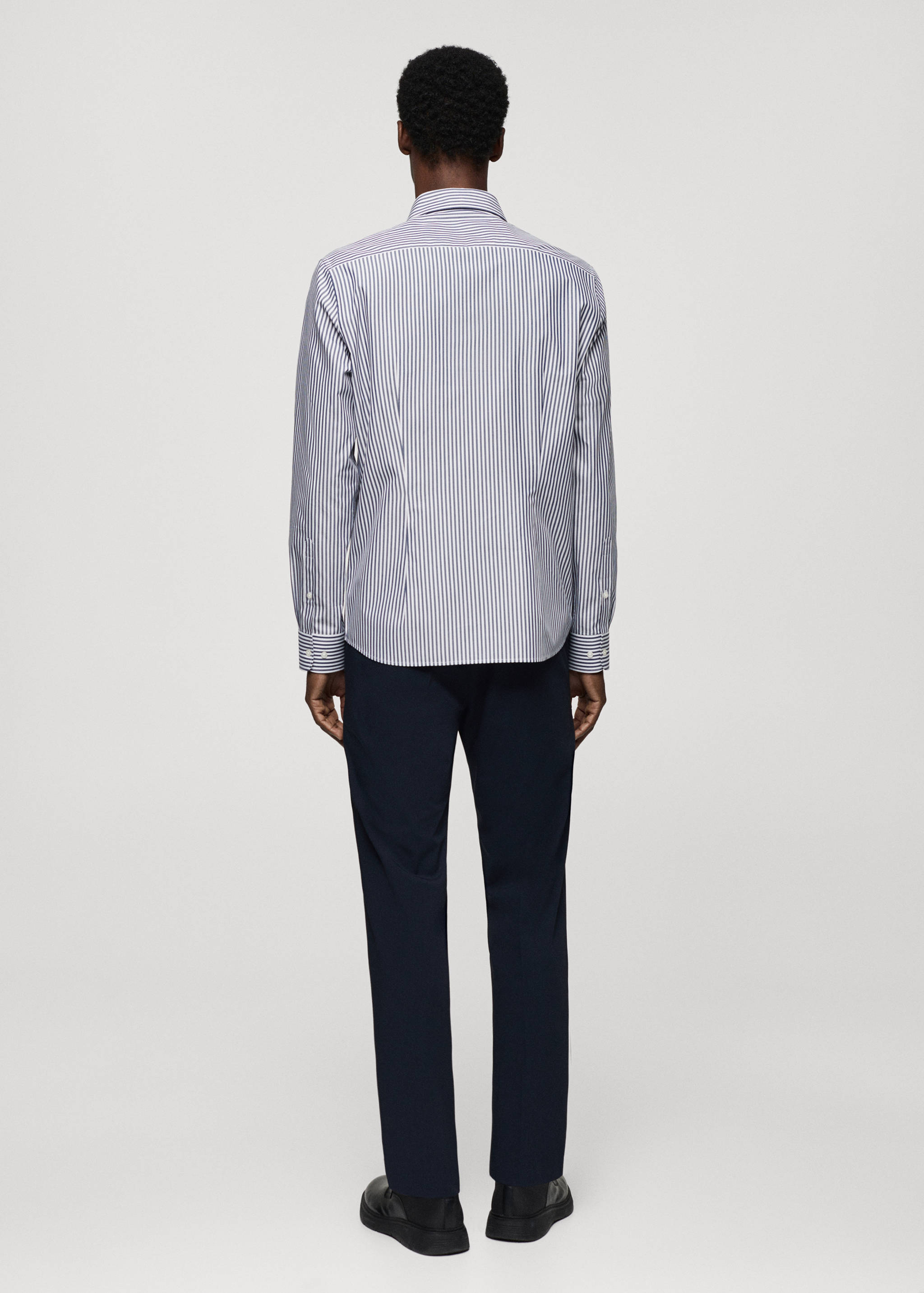 Slim-fit striped Coolmax® shirt - Reverse of the article