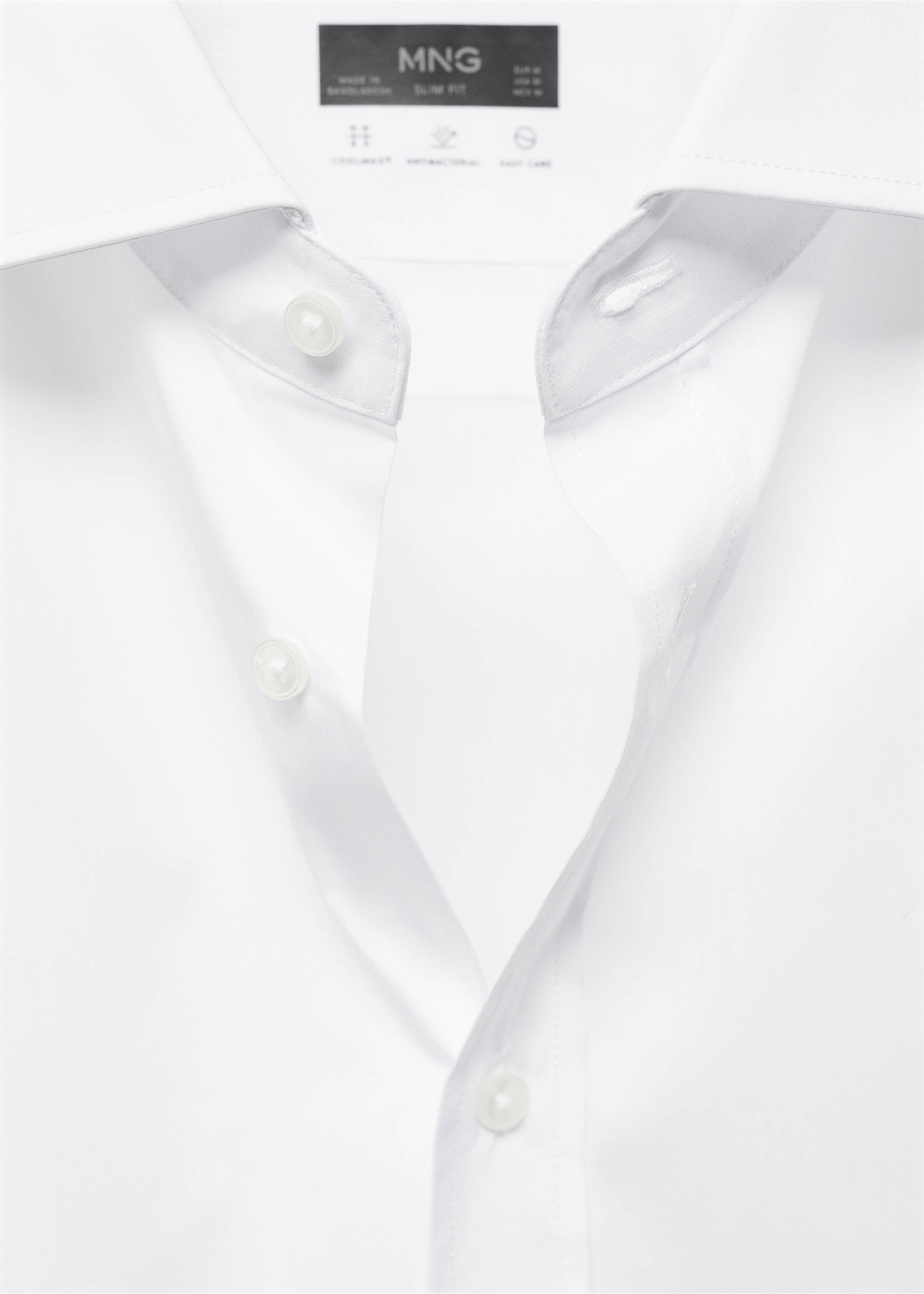 Camisa algodón Coolmax® - Detalle del artículo 8, Blanco. Ref: 67024450-00.