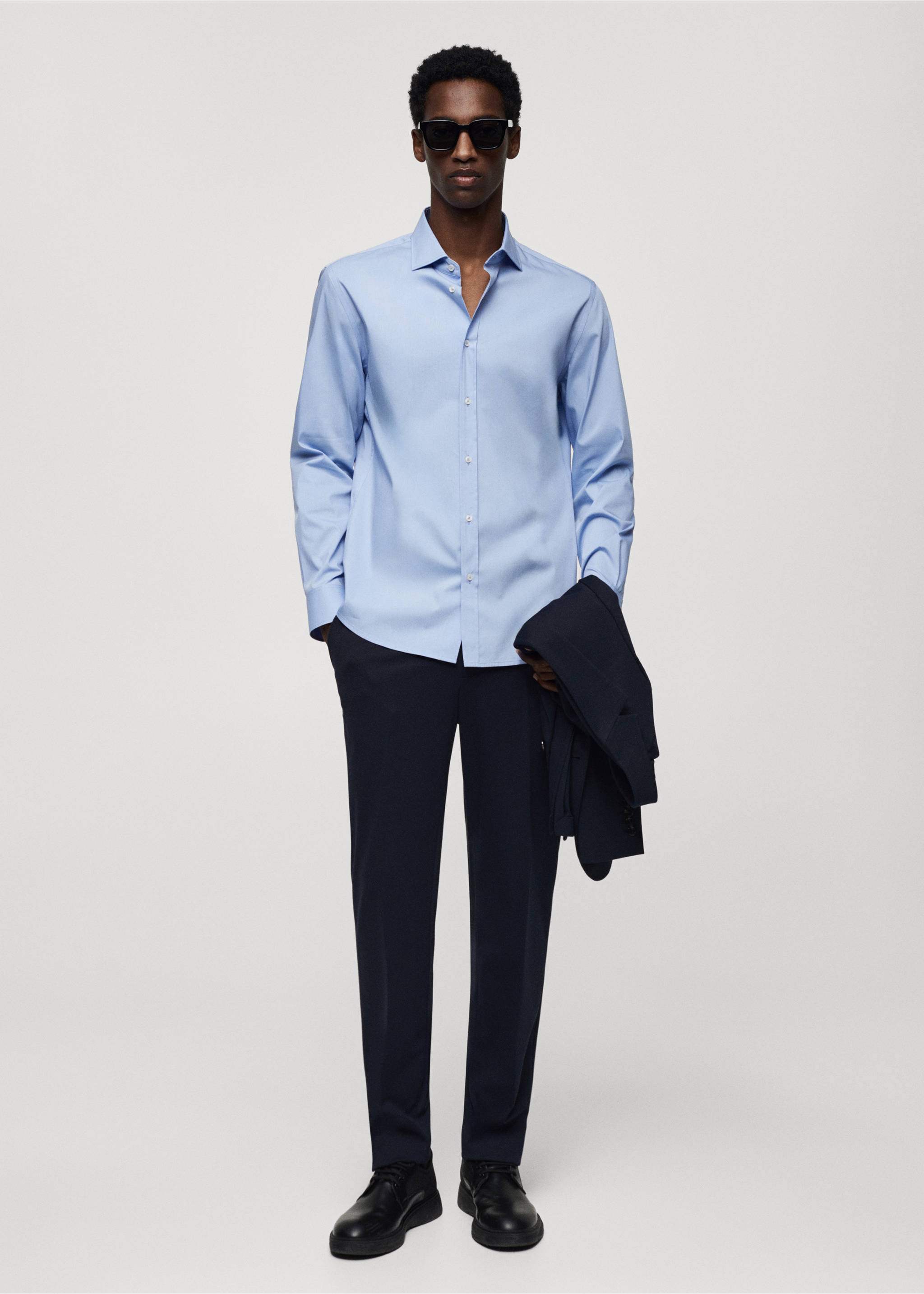 Camisa algodón Coolmax® - Plano general, Azul celeste. Ref: 67024450-00.