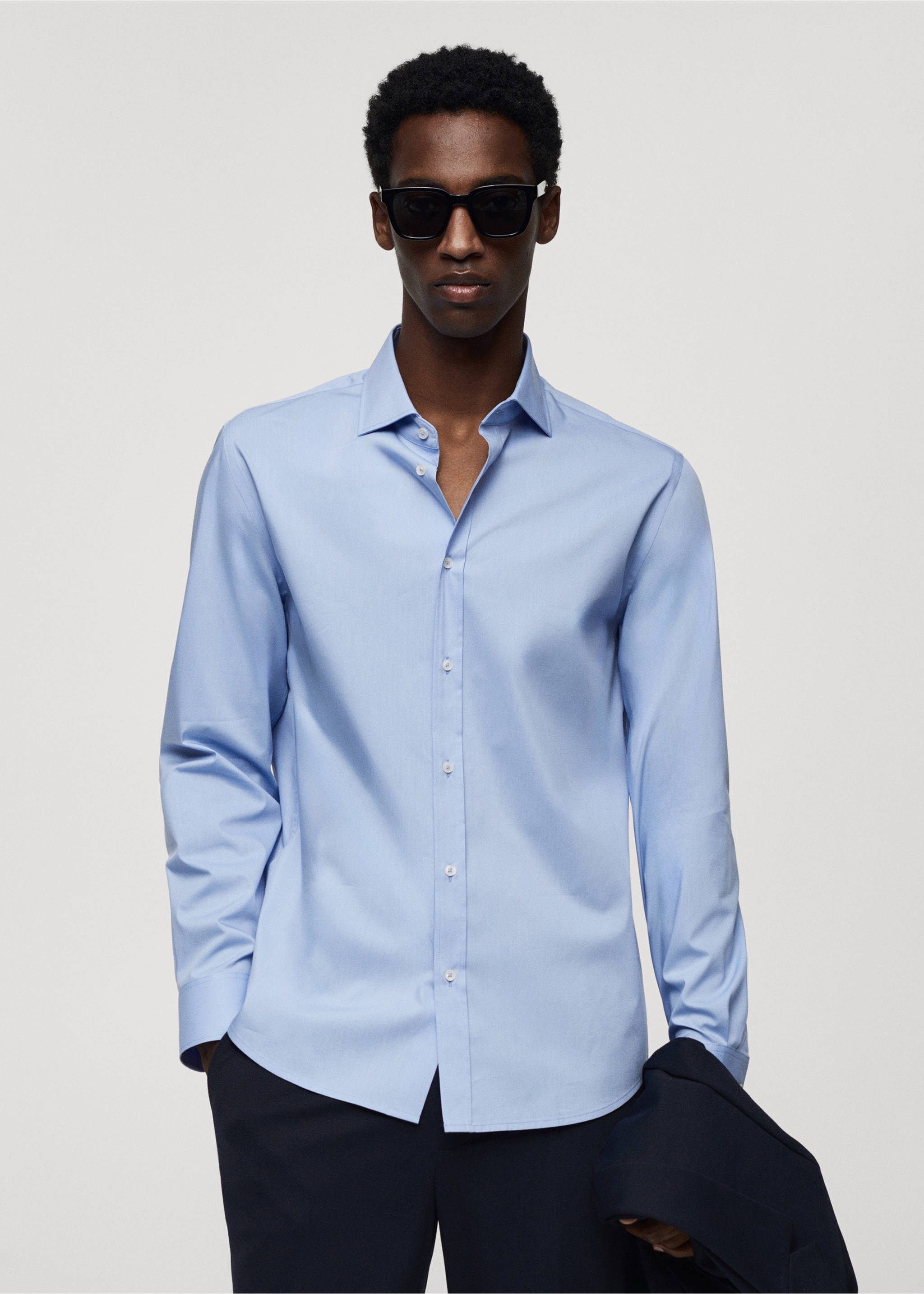 Camisa algodón Coolmax® - Plano medio, Azul celeste. Ref: 67024450-00.