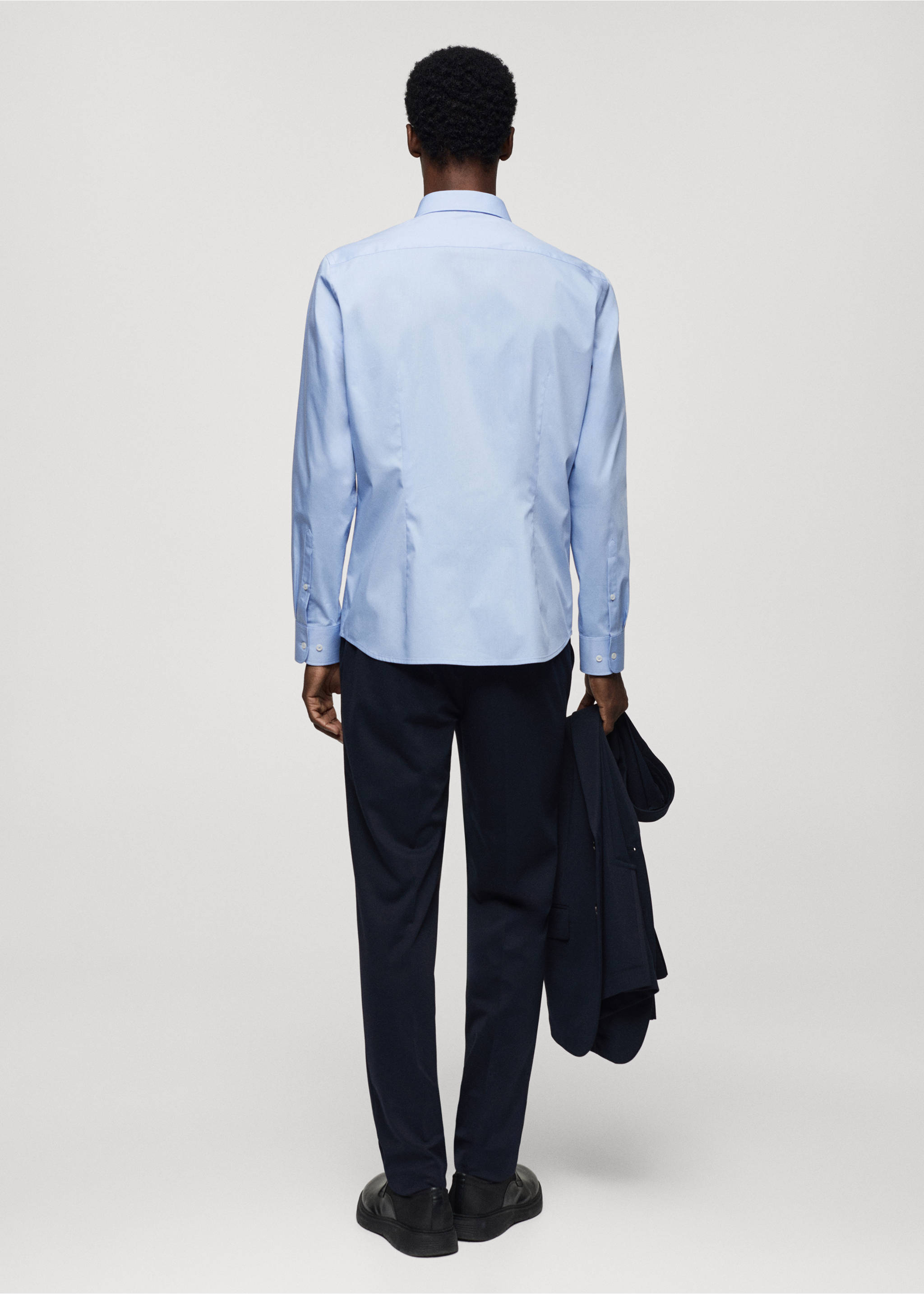 Camisa algodón Coolmax® - Reverso del artículo, Azul celeste. Ref: 67024450-00.