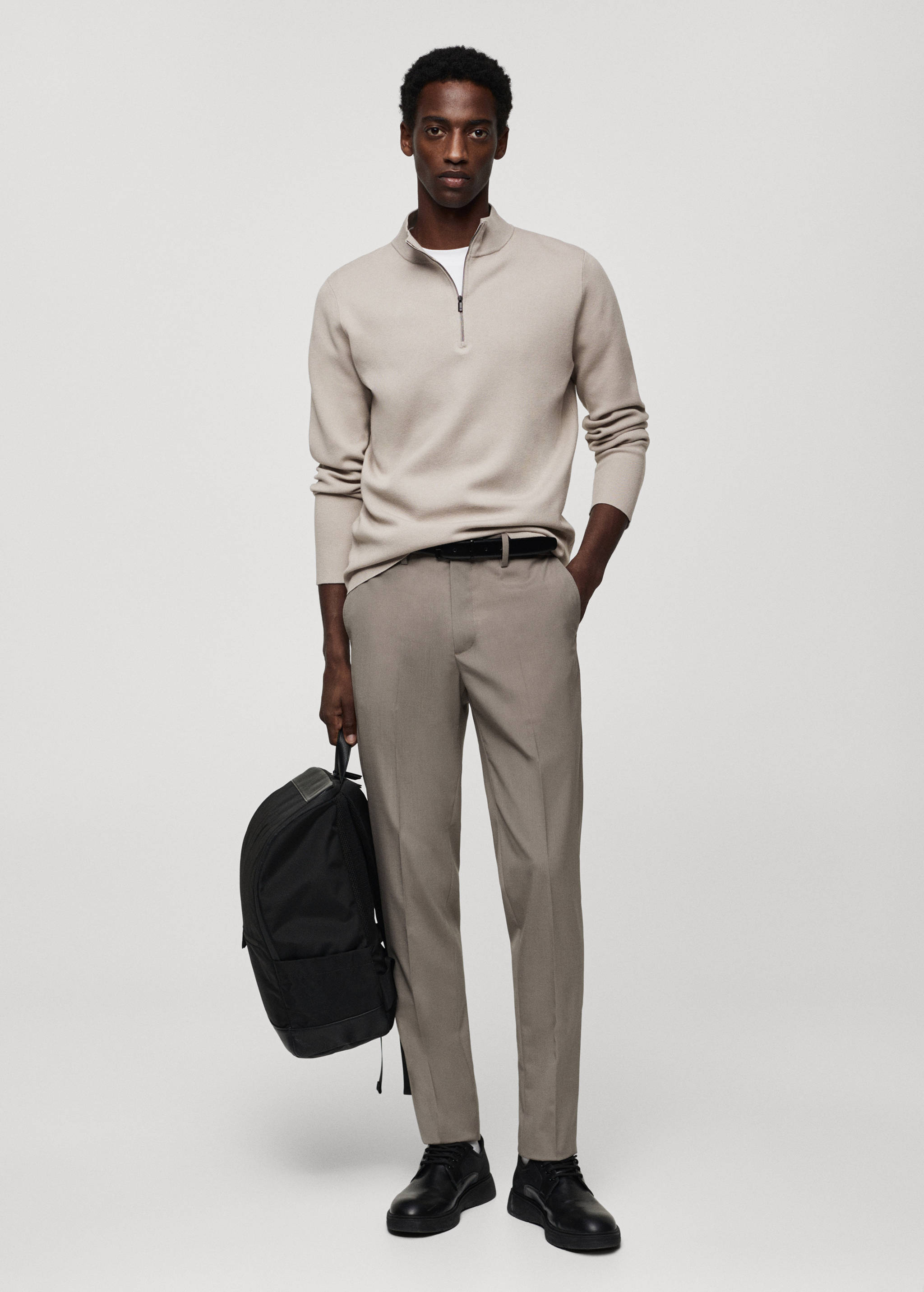 Jersey cuello perkins cremallera - Plano general