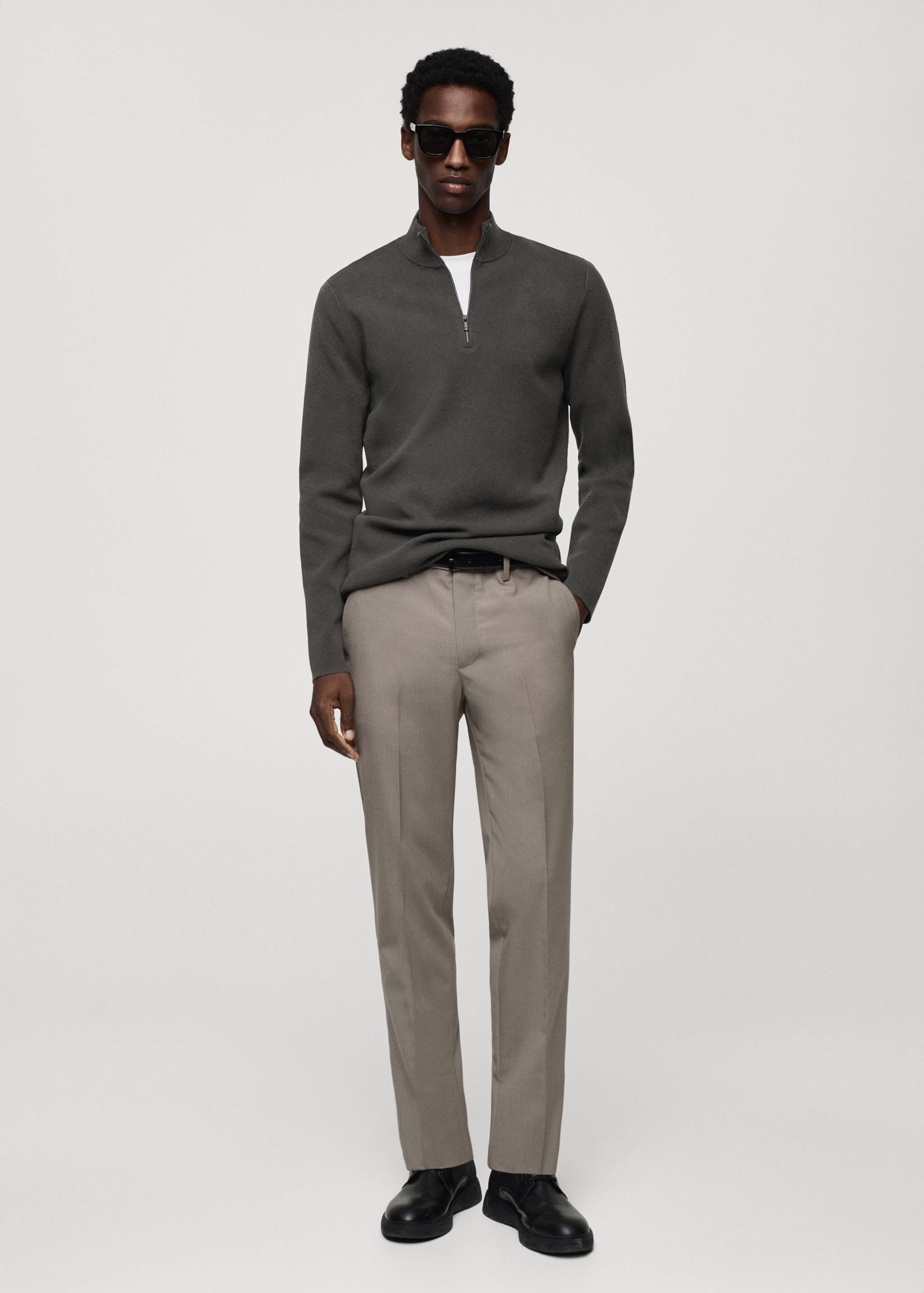 Jersey cuello perkins cremallera - Plano general