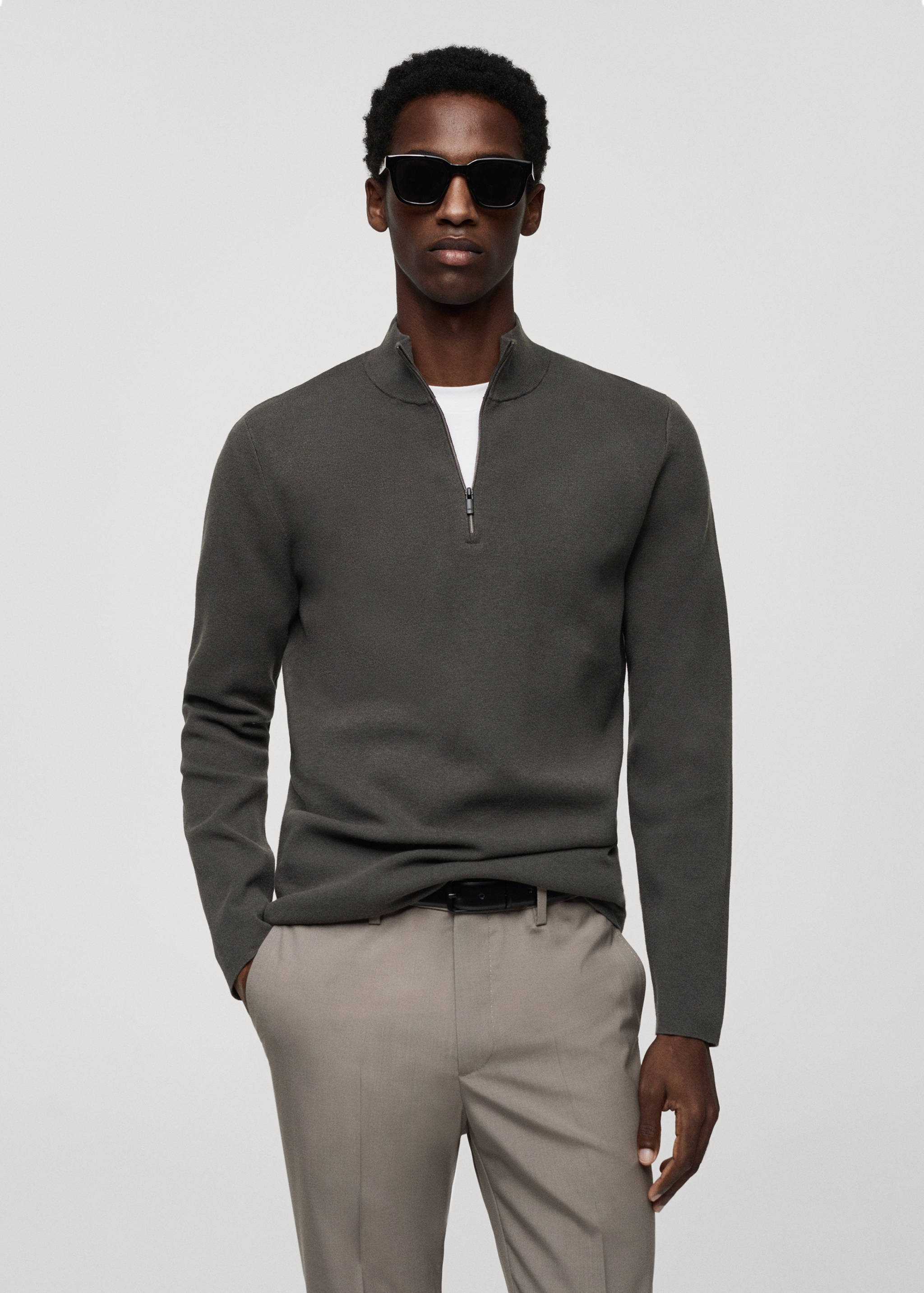 Jersey cuello perkins cremallera - Plano medio