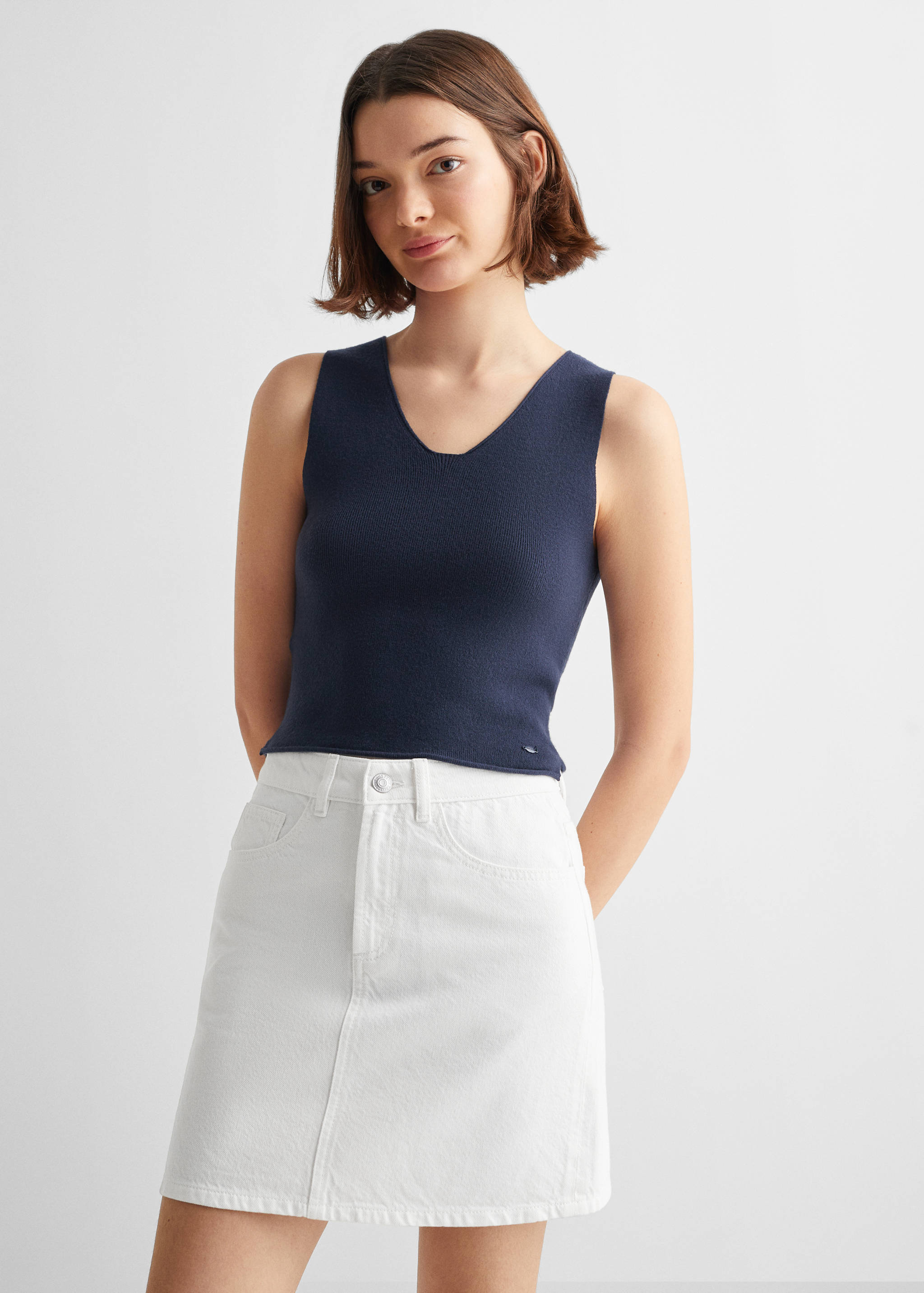 Top maille bretelles - Plan moyen