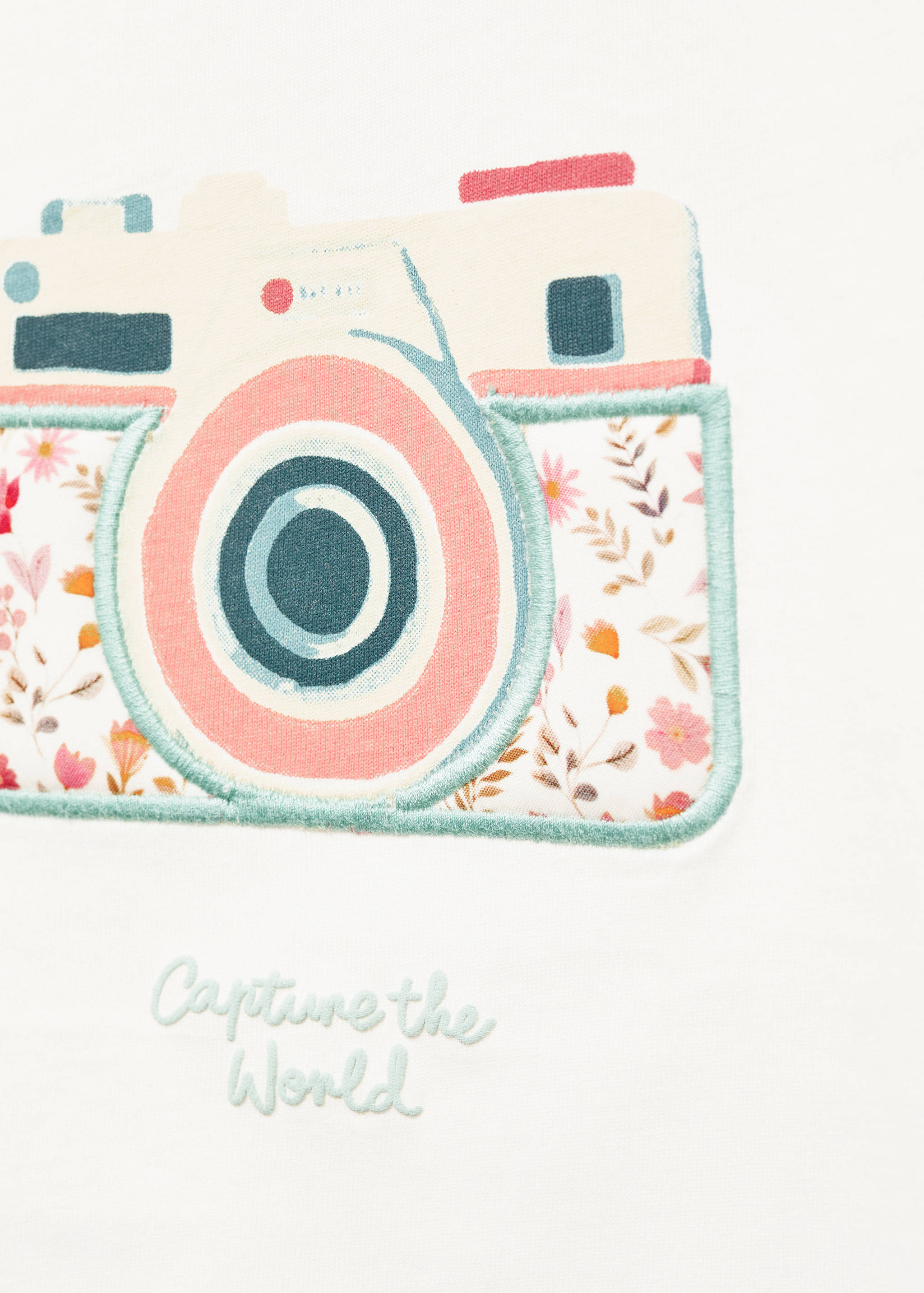 Embroidered details print t-shirt - Rincian barang 8