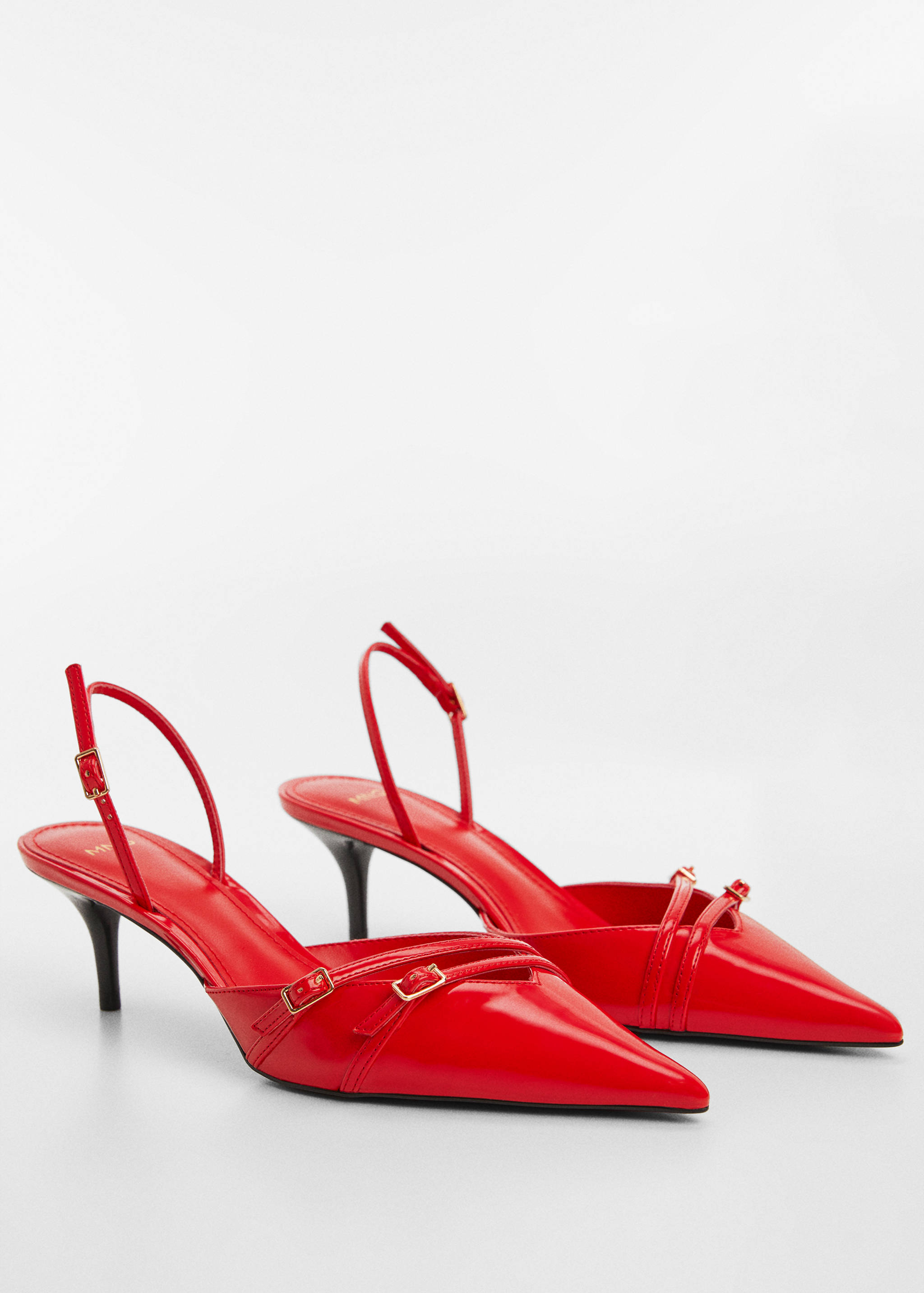 Slingback heeled shoes with buckle - Medium plane