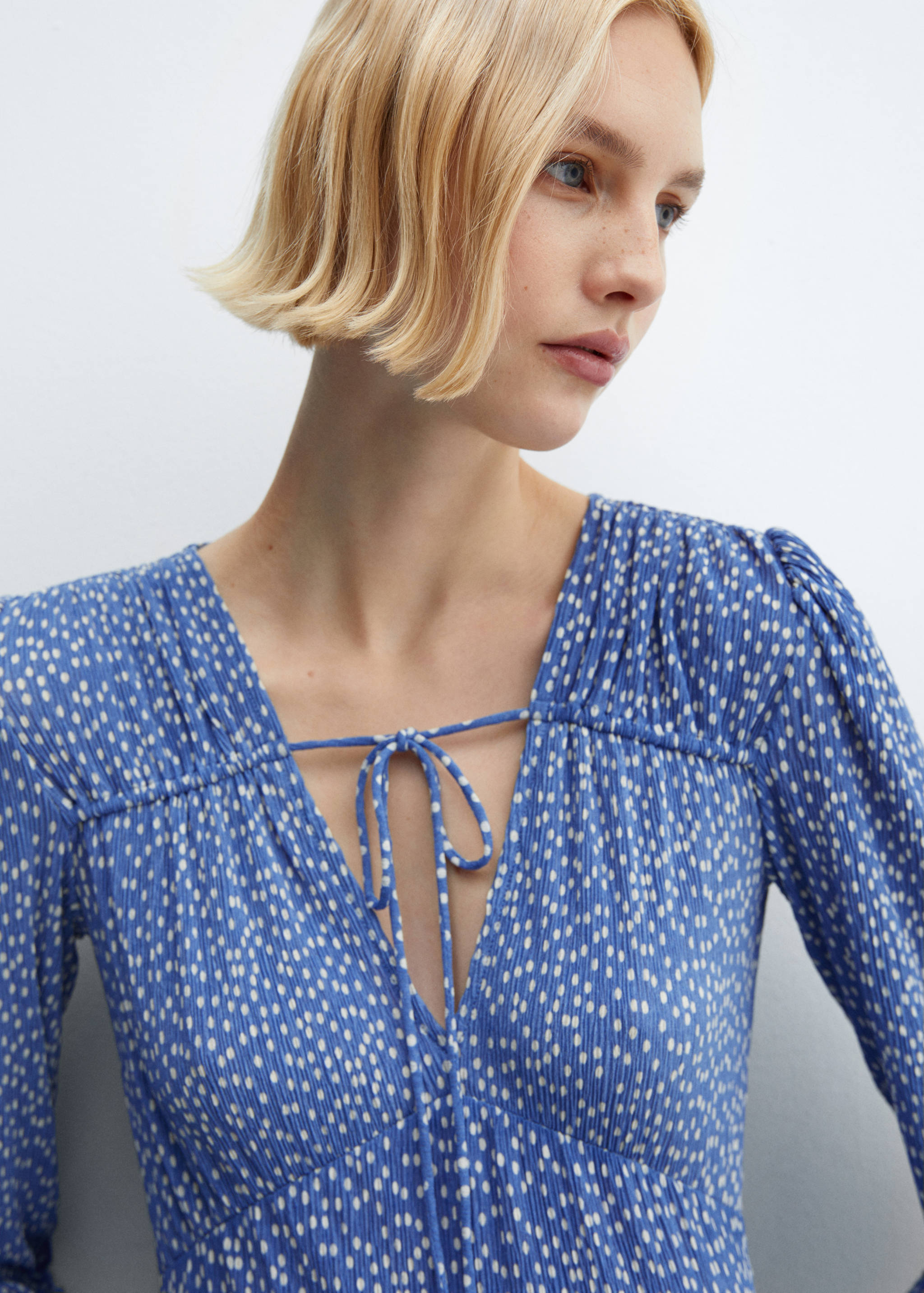 Printed bow dress - Details of the article 1