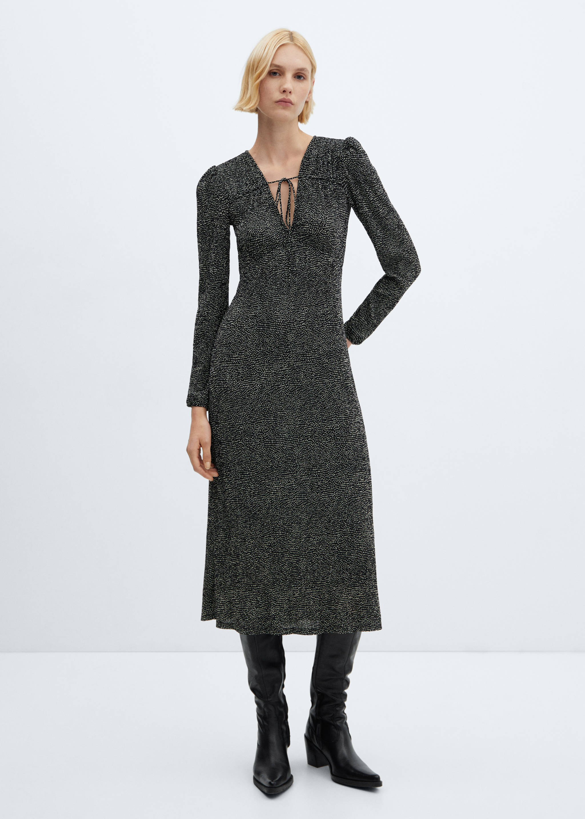 Printed bow dress - General plane