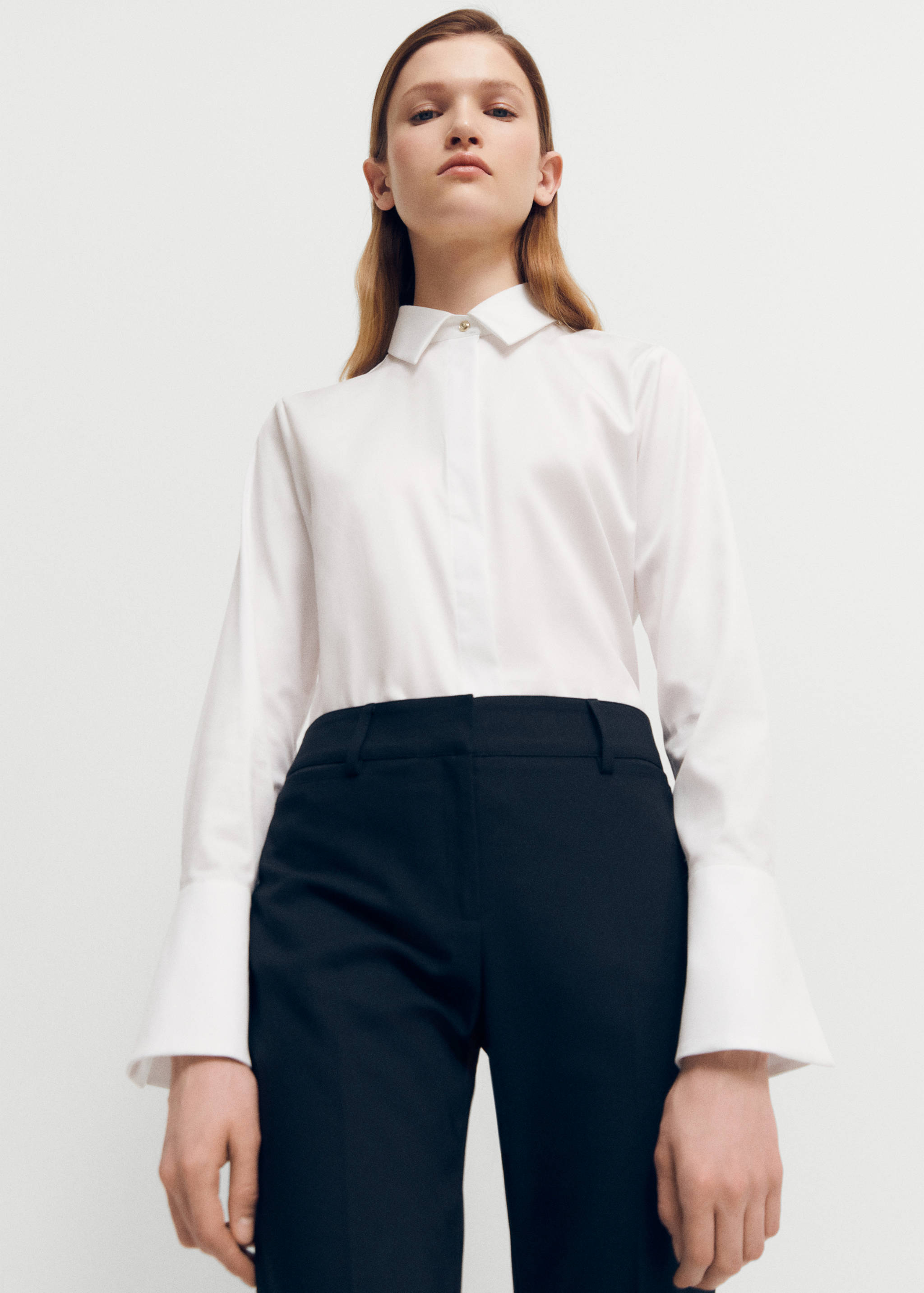 Cotton shirt with flared sleeves - Medium plane