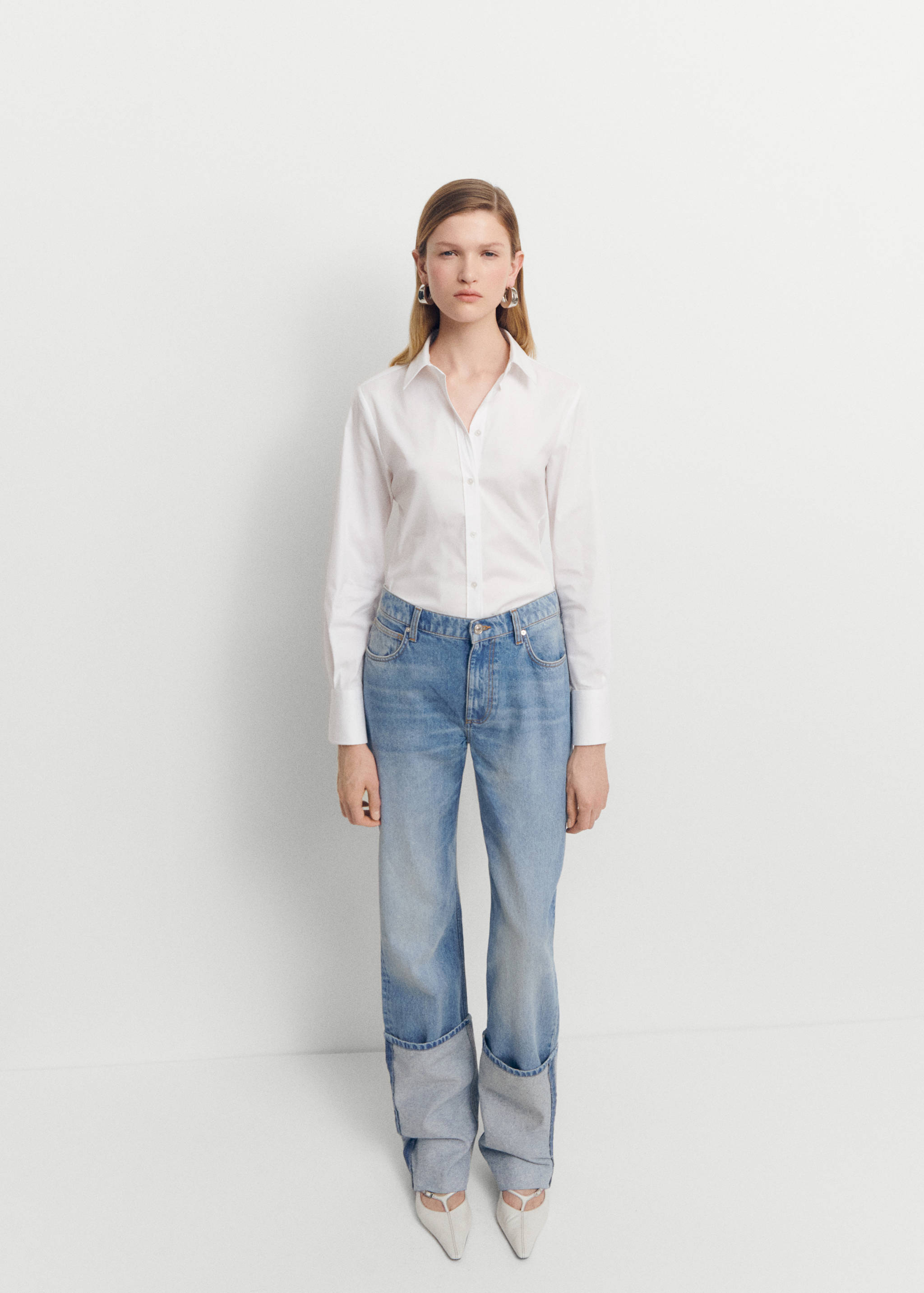 Camisa cotó entallada - Pla general